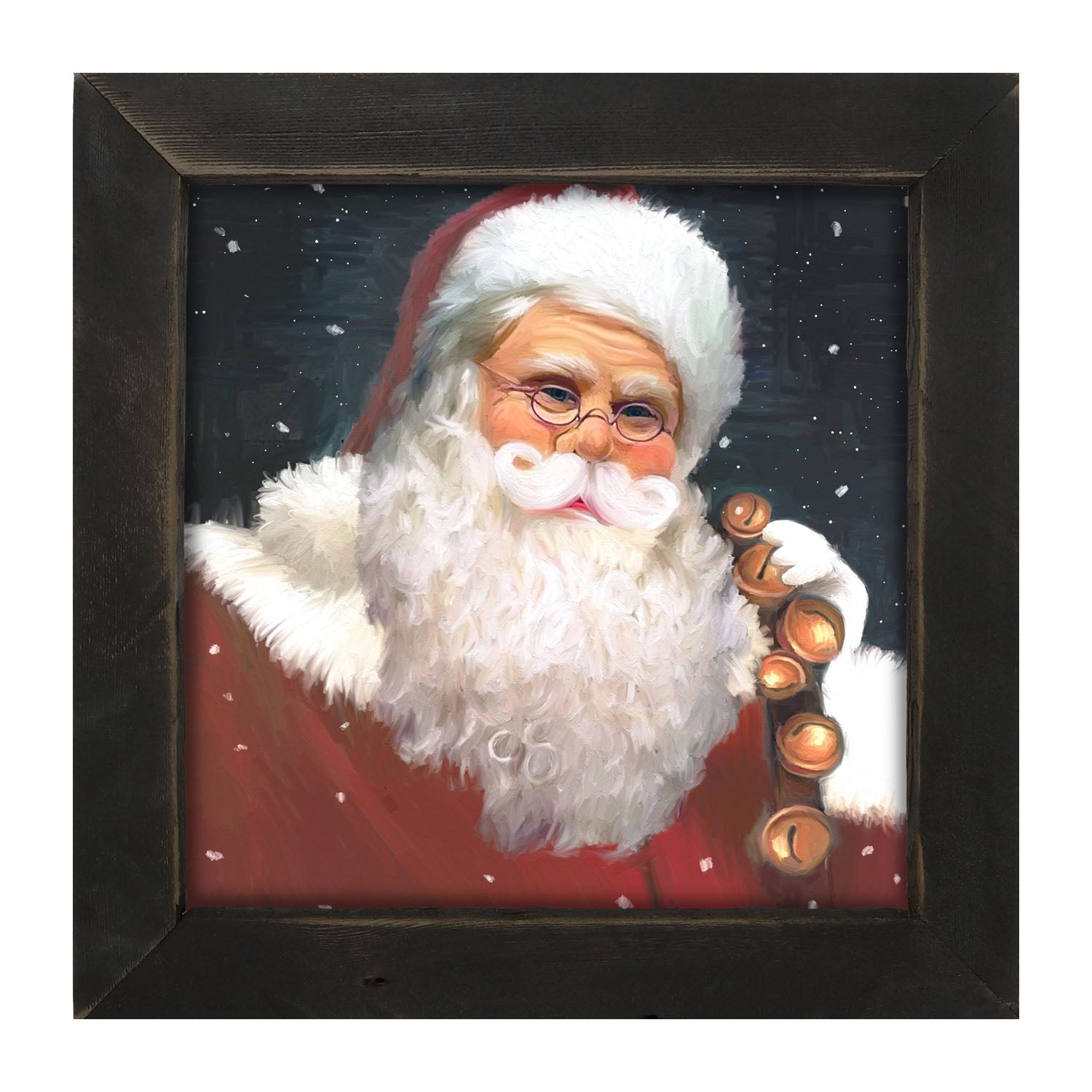 Santa with sleigh bells - Framed art