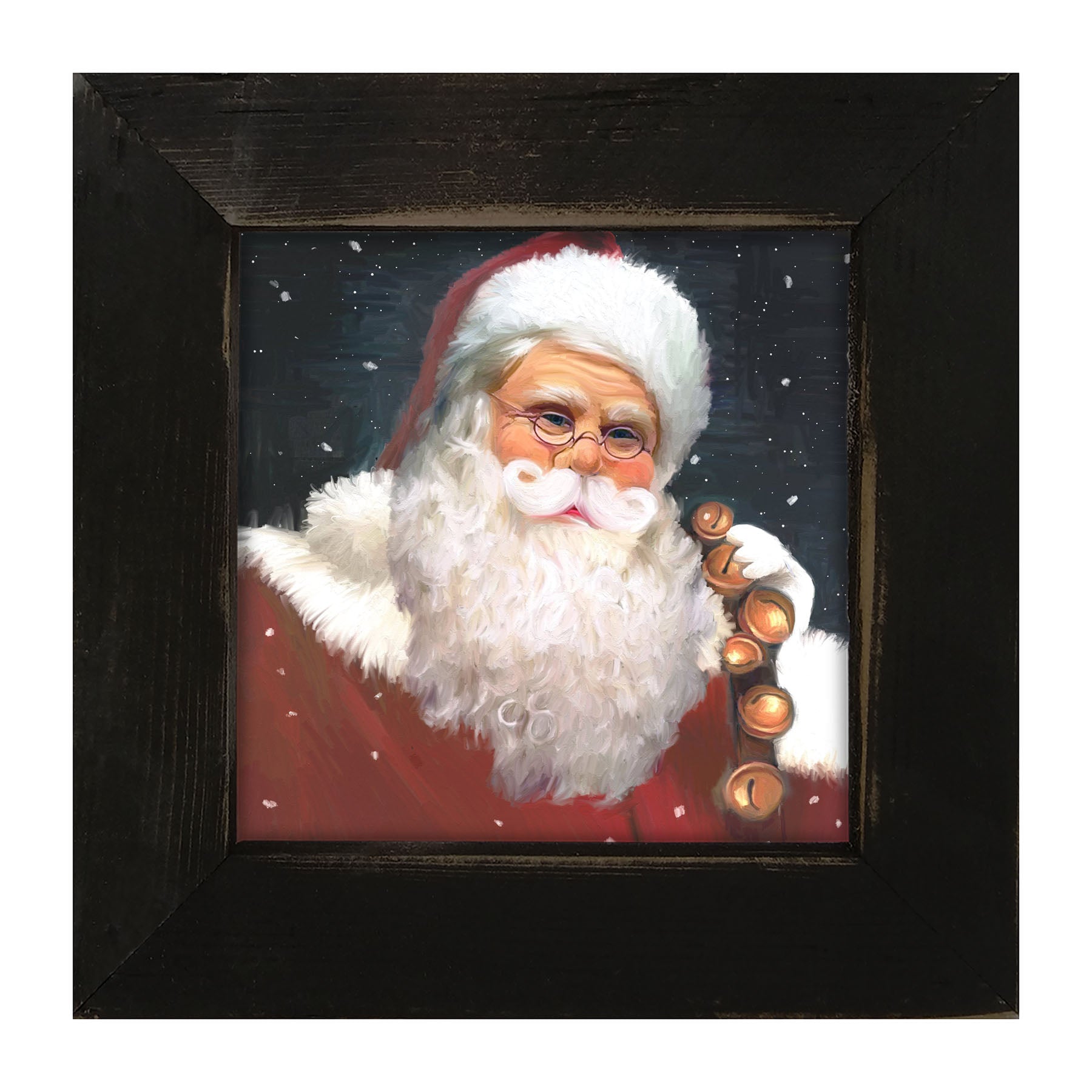 Santa with sleigh bells - Framed art