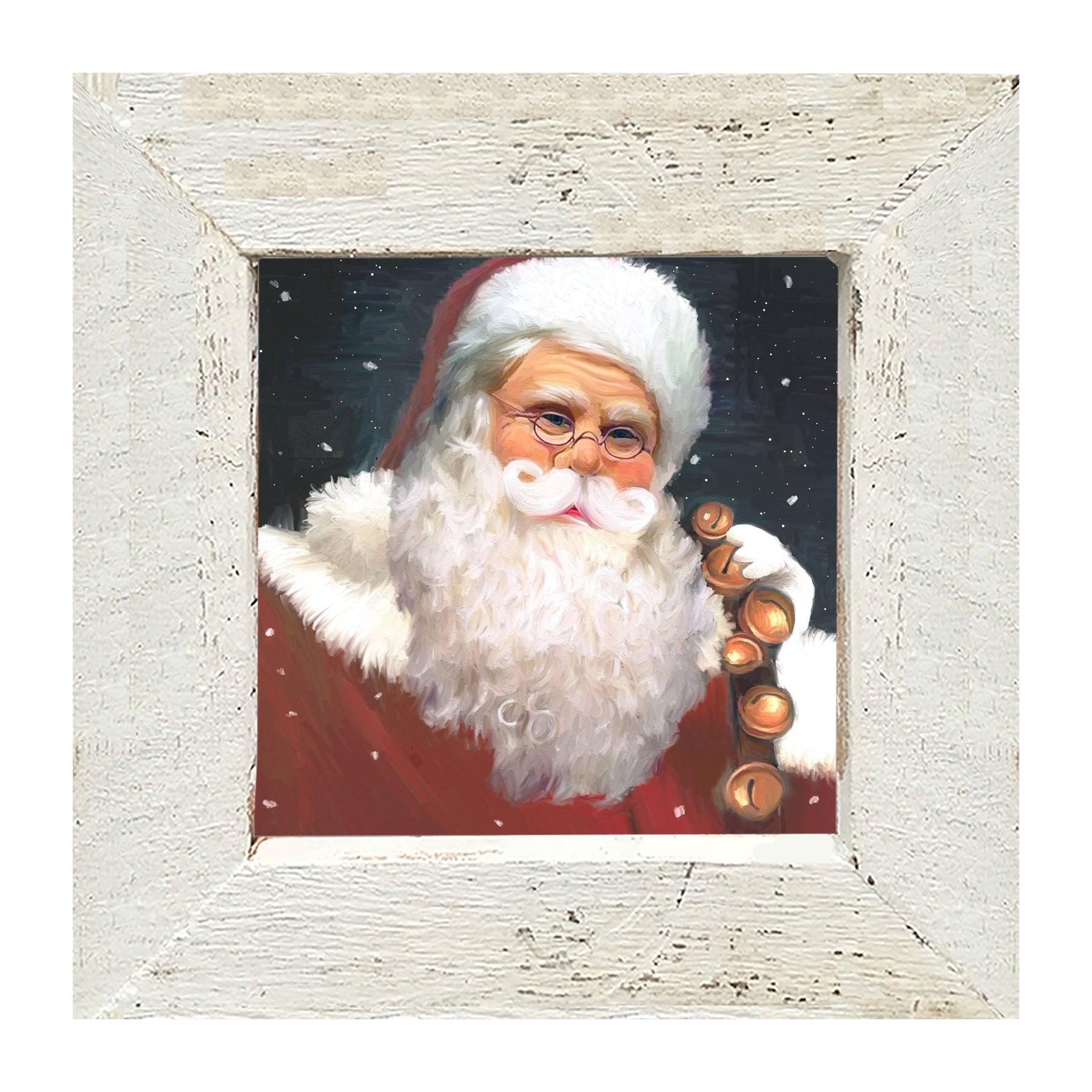 Santa with sleigh bells - Framed art