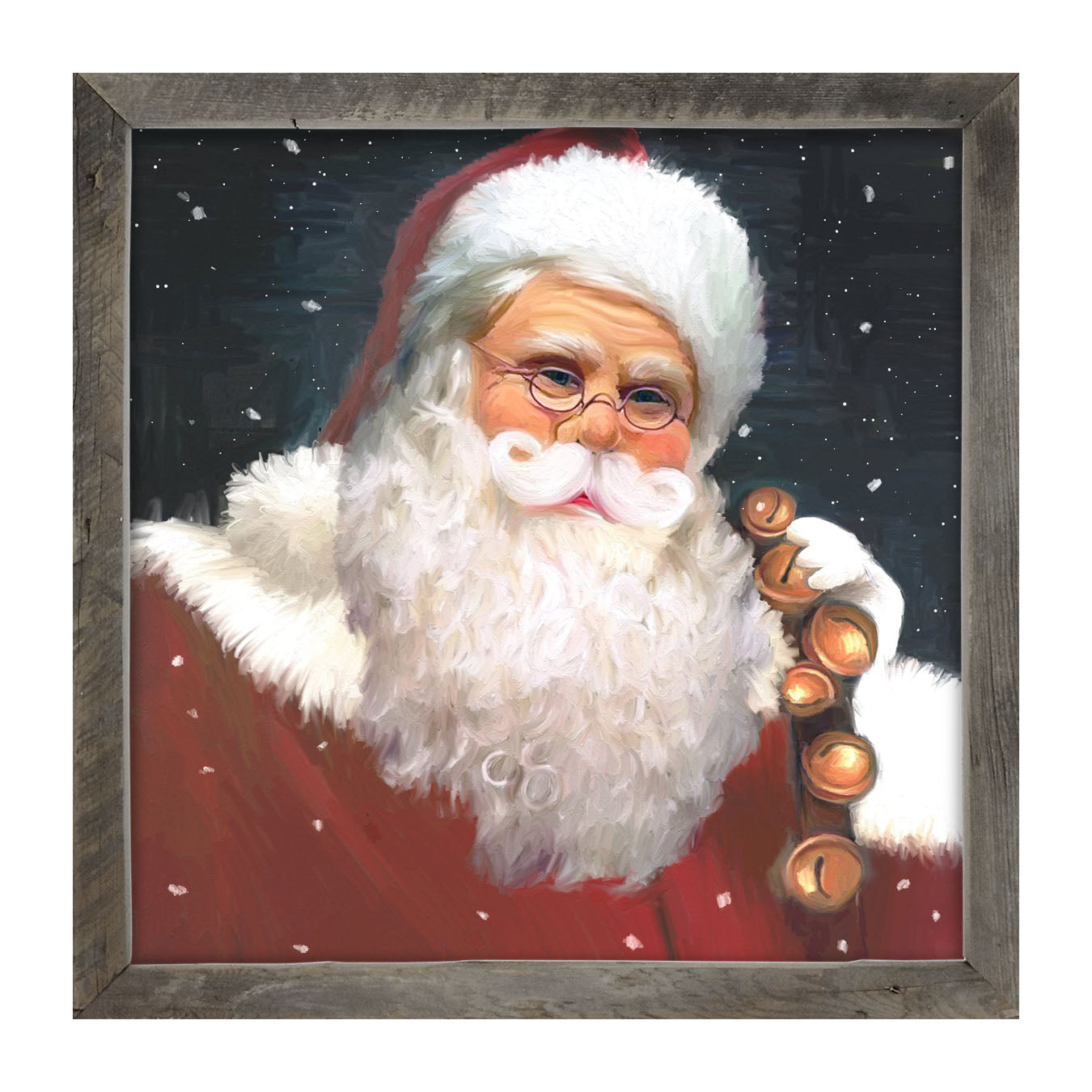Santa with sleigh bells - Framed art