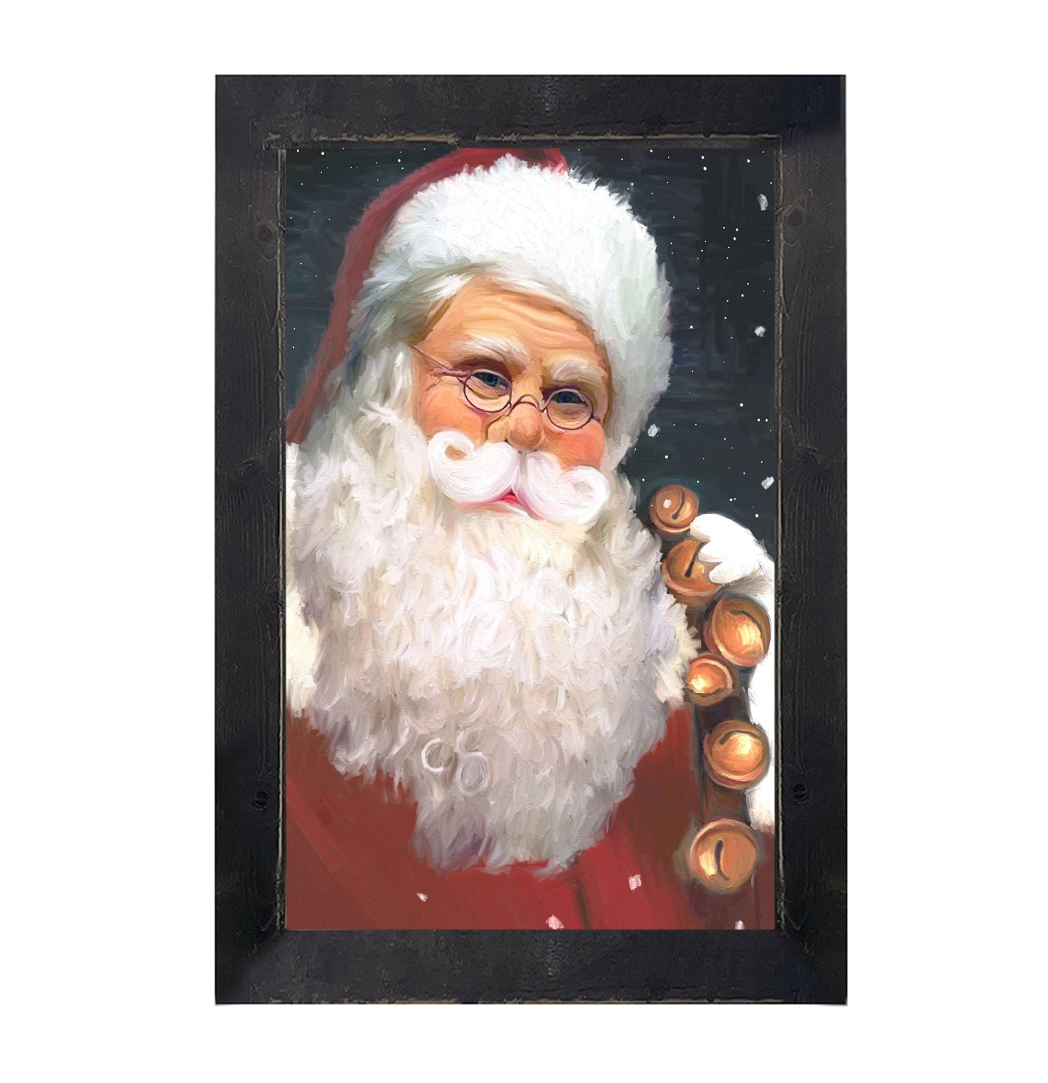 Santa with sleigh bells - Framed art