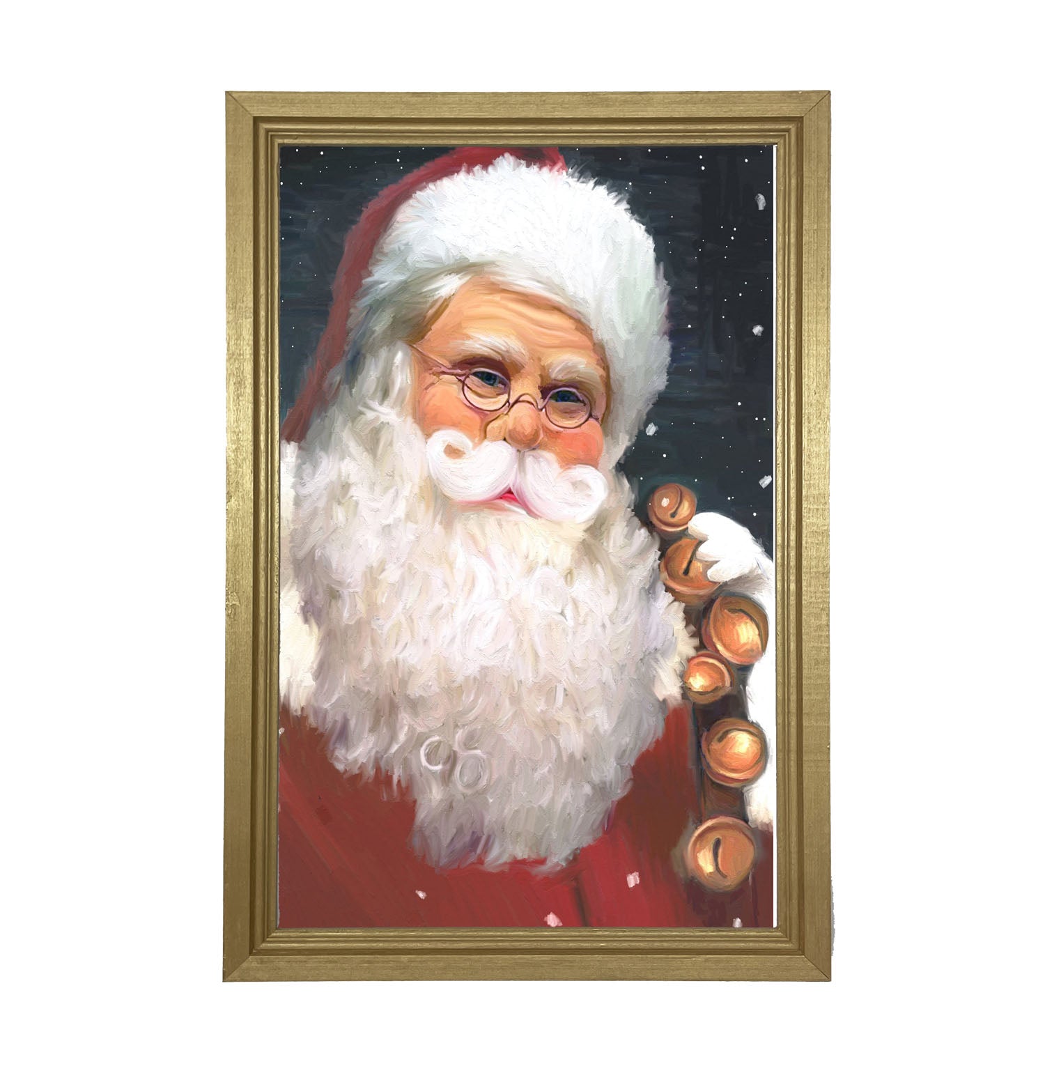 Santa with sleigh bells - Framed art