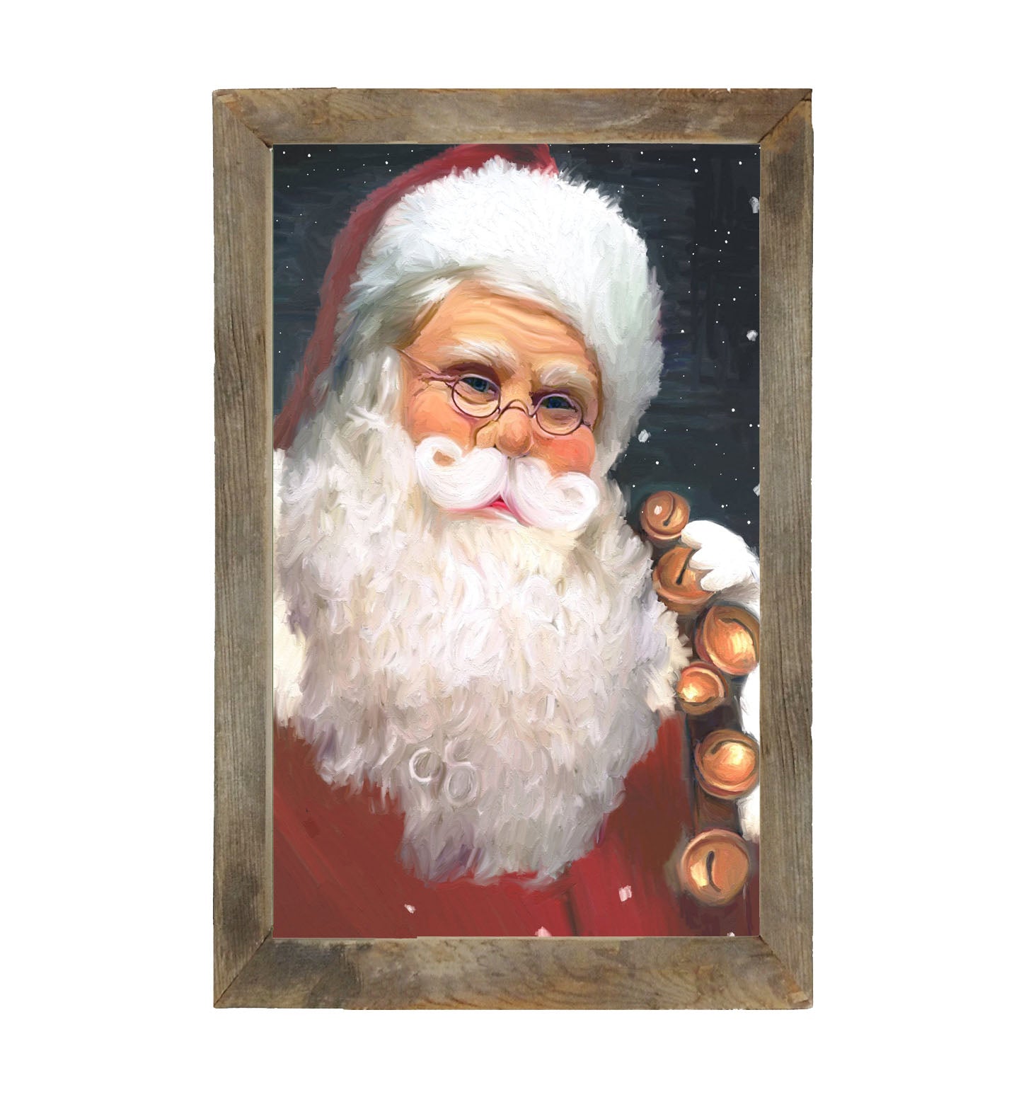 Santa with sleigh bells - Framed art
