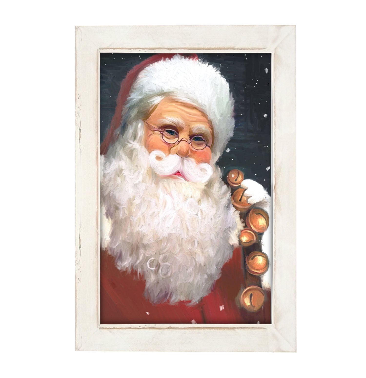 Santa with sleigh bells - Framed art