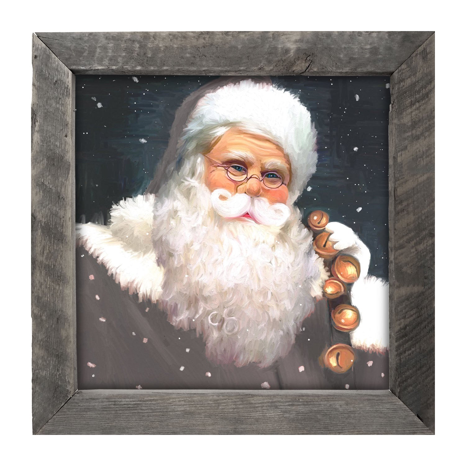 Gray Santa bells - Framed art