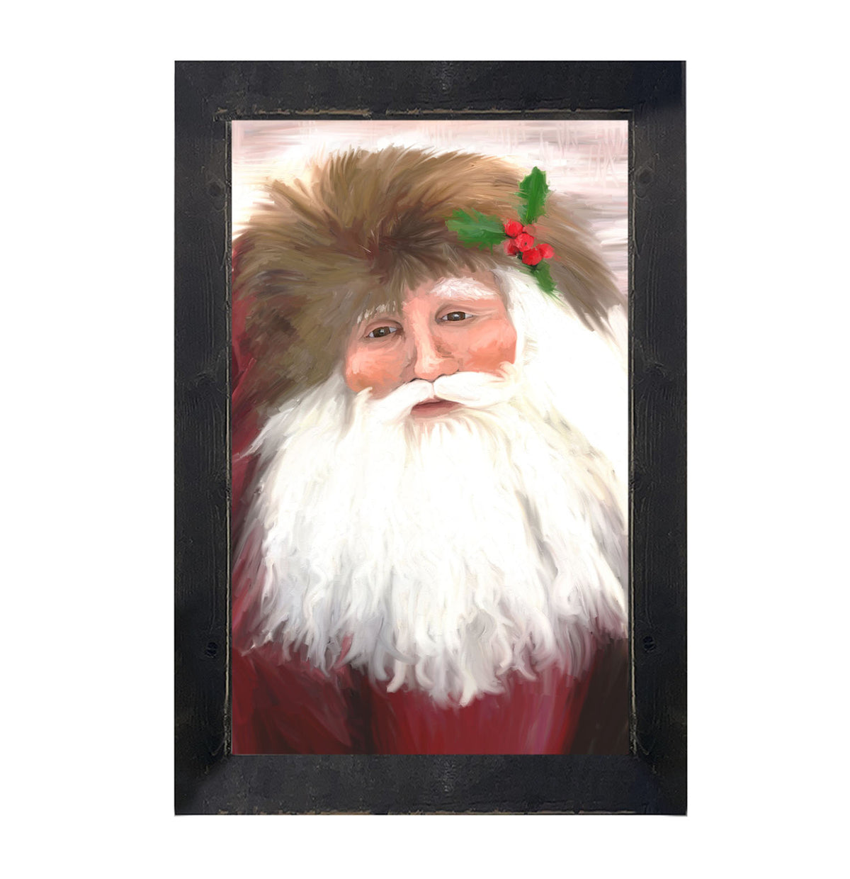 Santa with mistletoe - Framed art