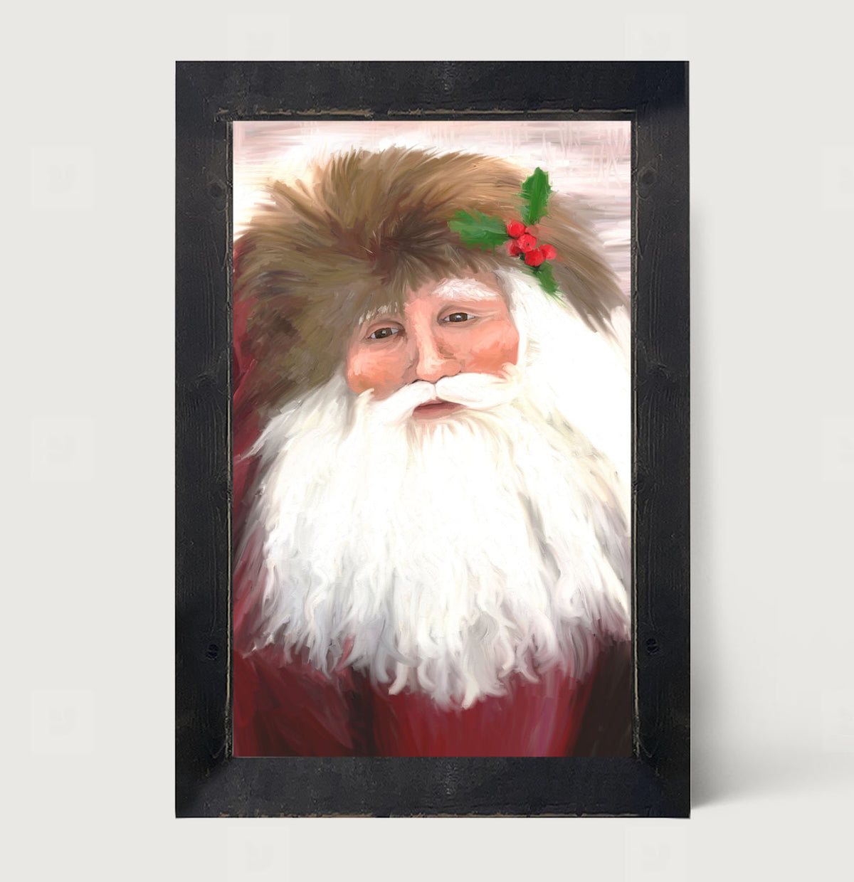Santa with mistletoe - Framed art