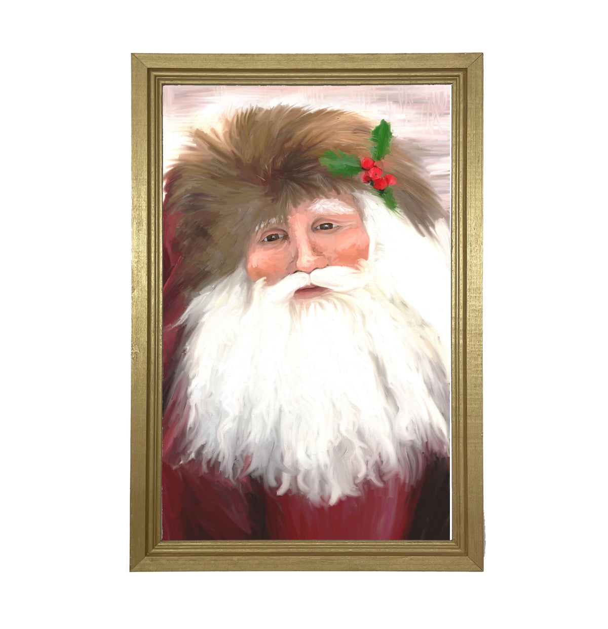 Santa with mistletoe - Framed art