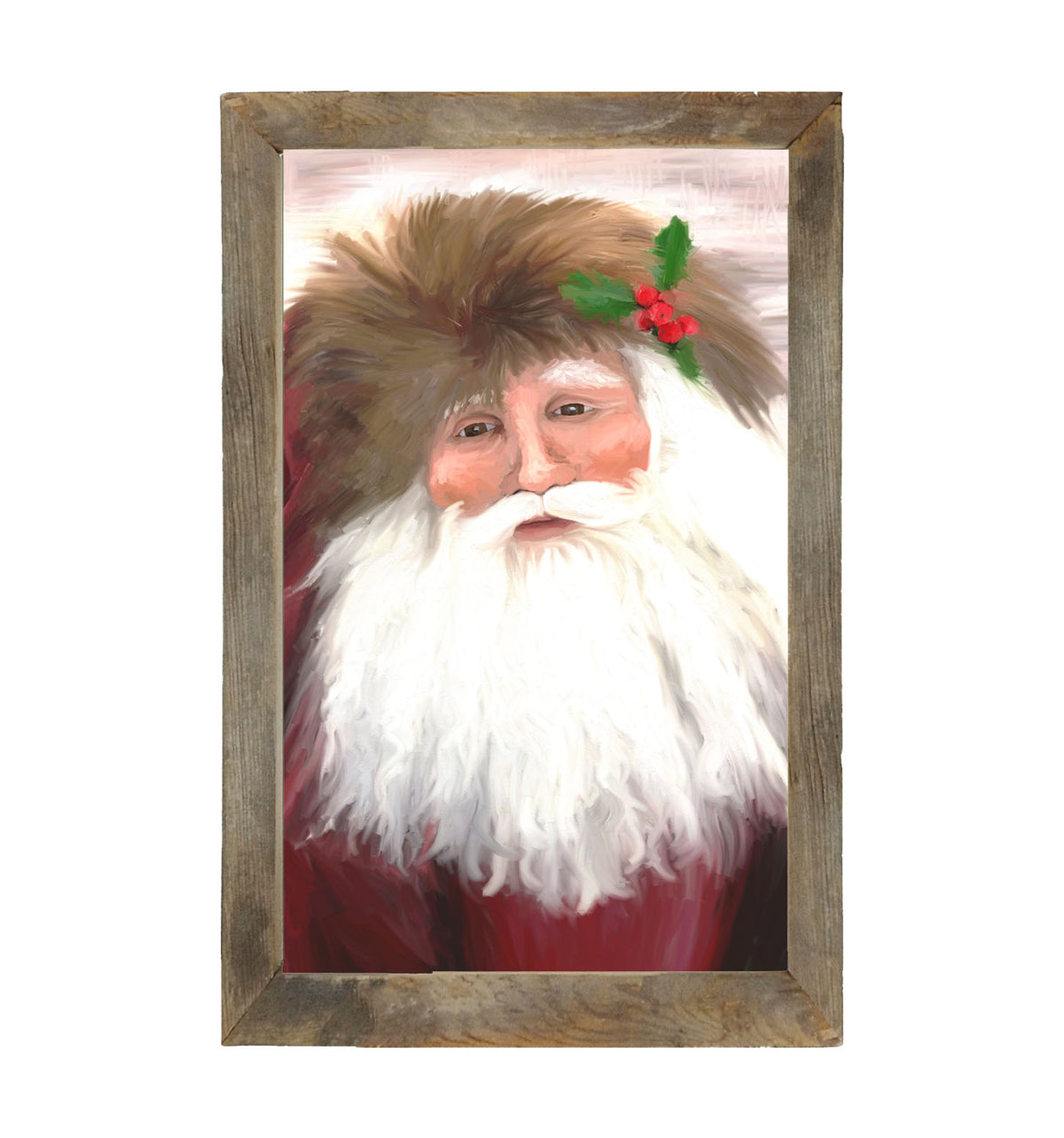 Santa with mistletoe - Framed art