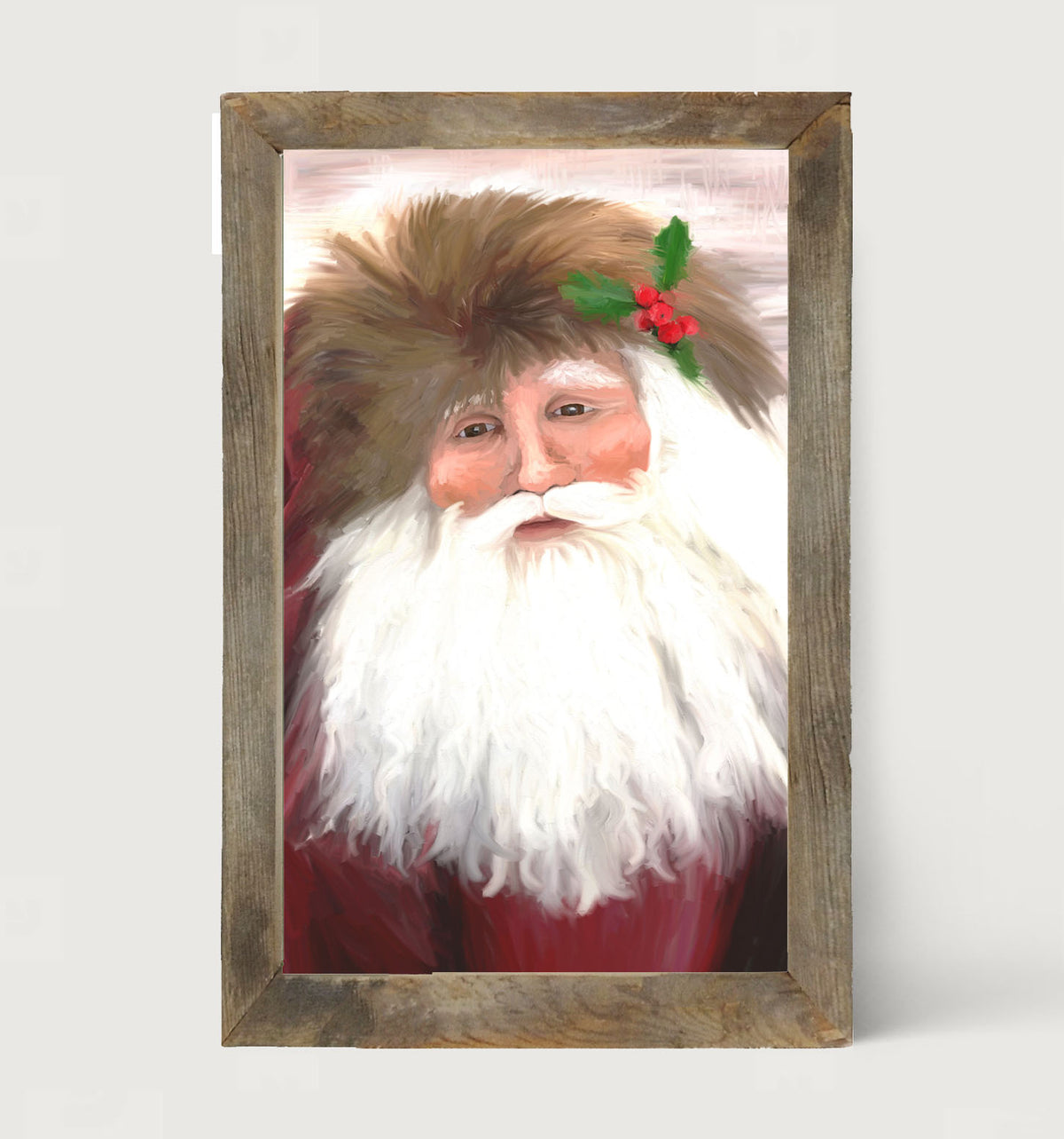 Santa with mistletoe - Framed art