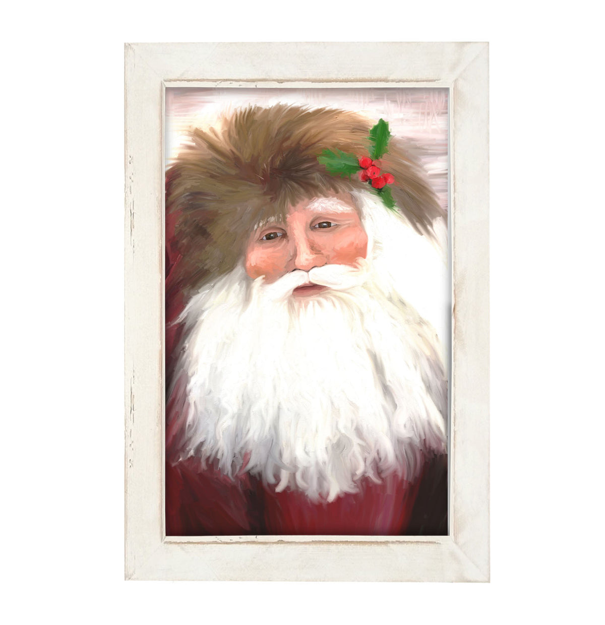 Santa with mistletoe - Framed art