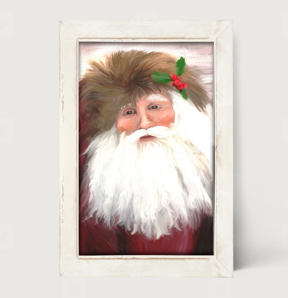 Santa with mistletoe - Framed art