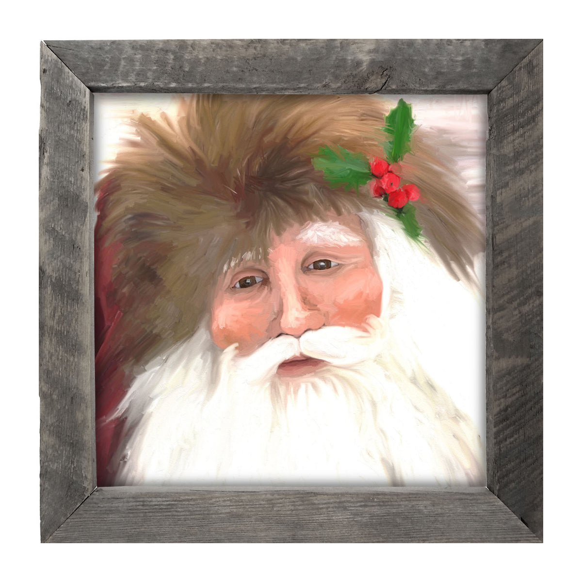 Santa with mistletoe - Framed art