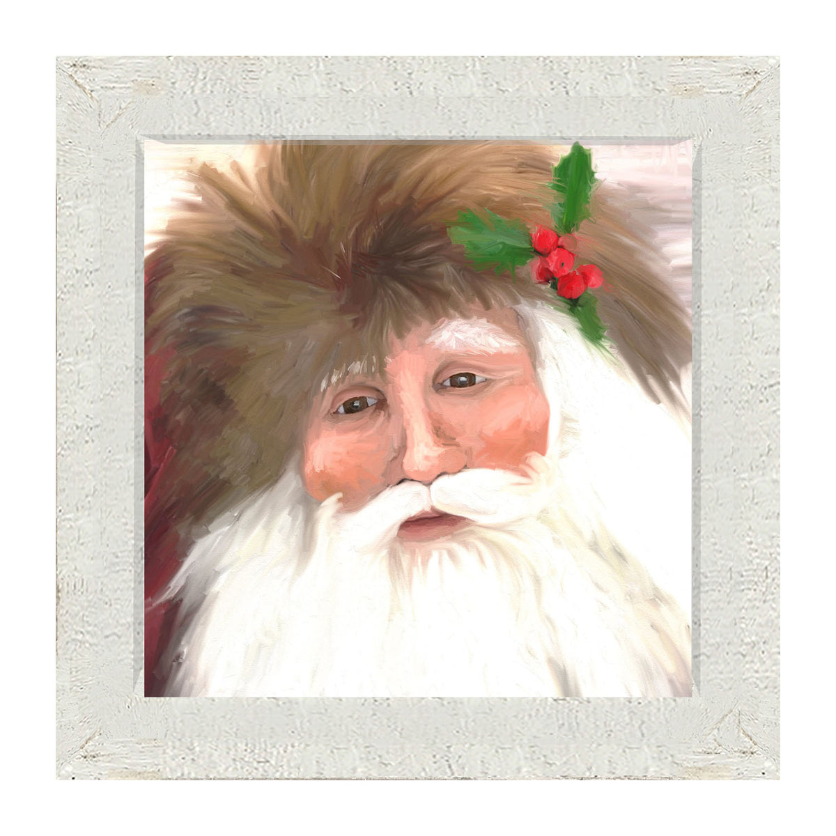 Santa with mistletoe - Framed art