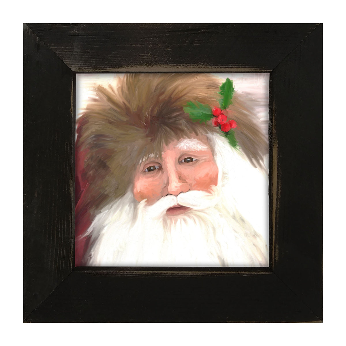 Santa with mistletoe - Framed art