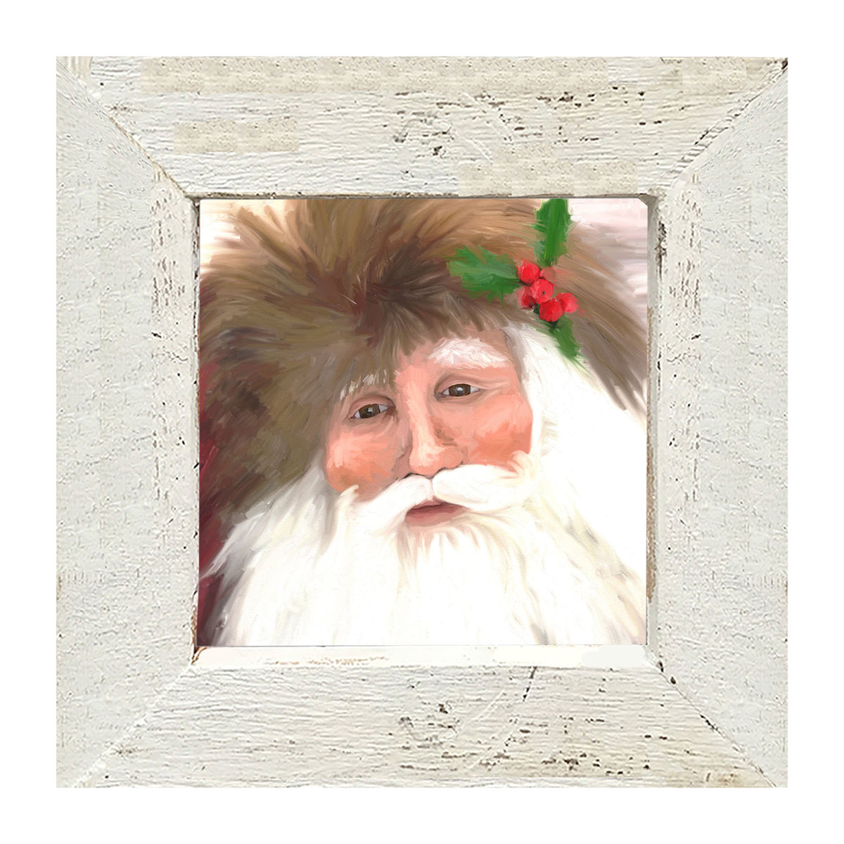 Santa with mistletoe - Framed art