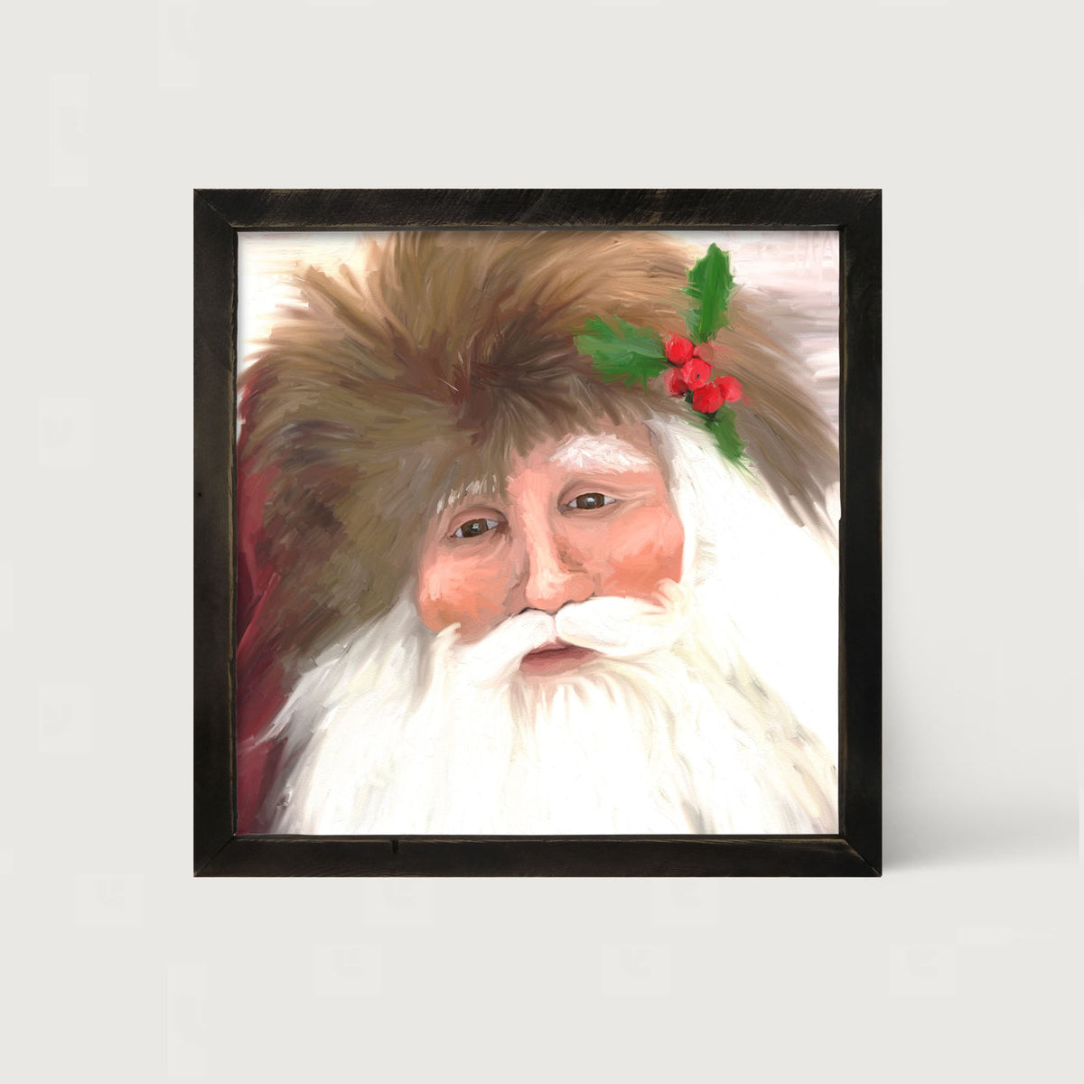 Santa with mistletoe - Framed art