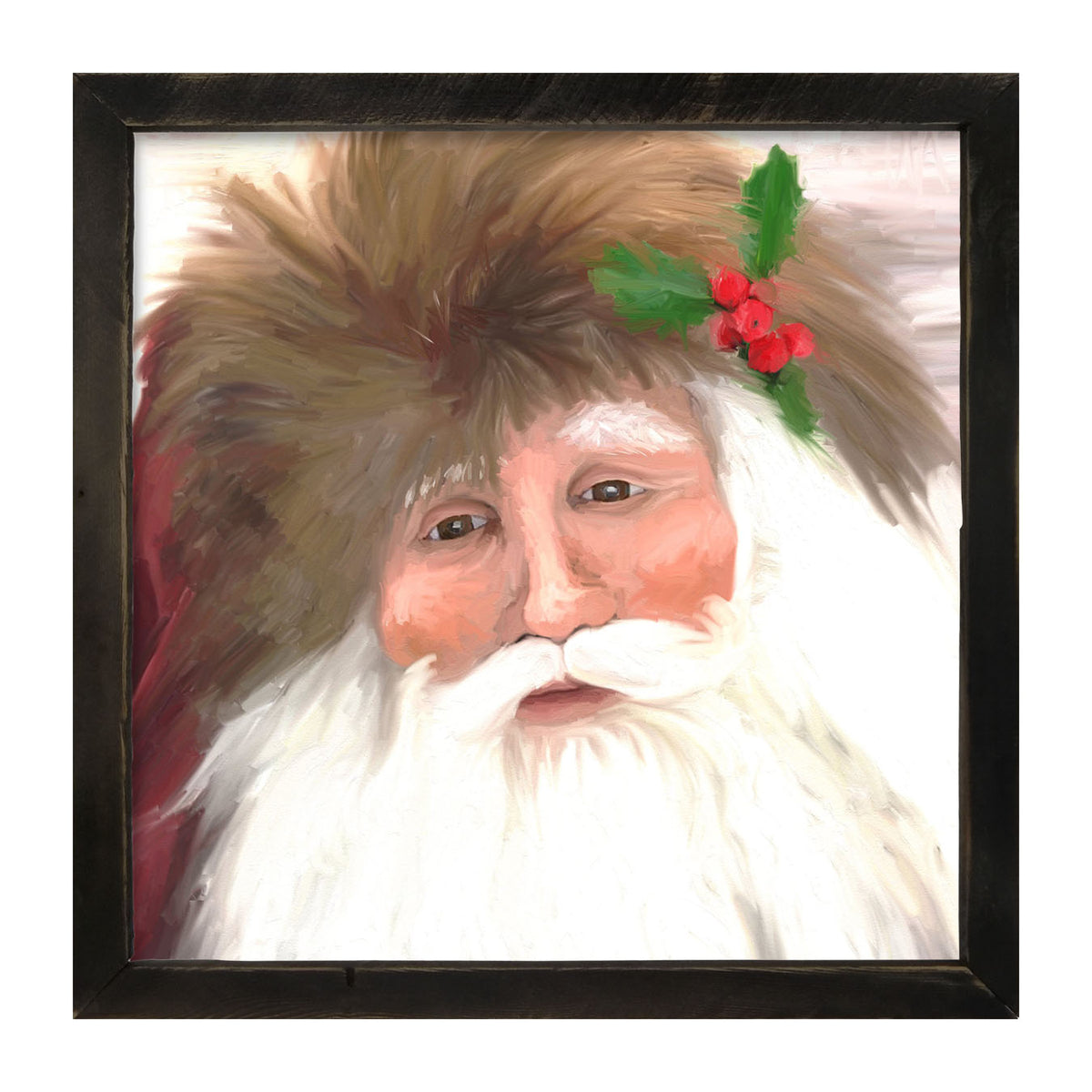 Santa with mistletoe - Framed art