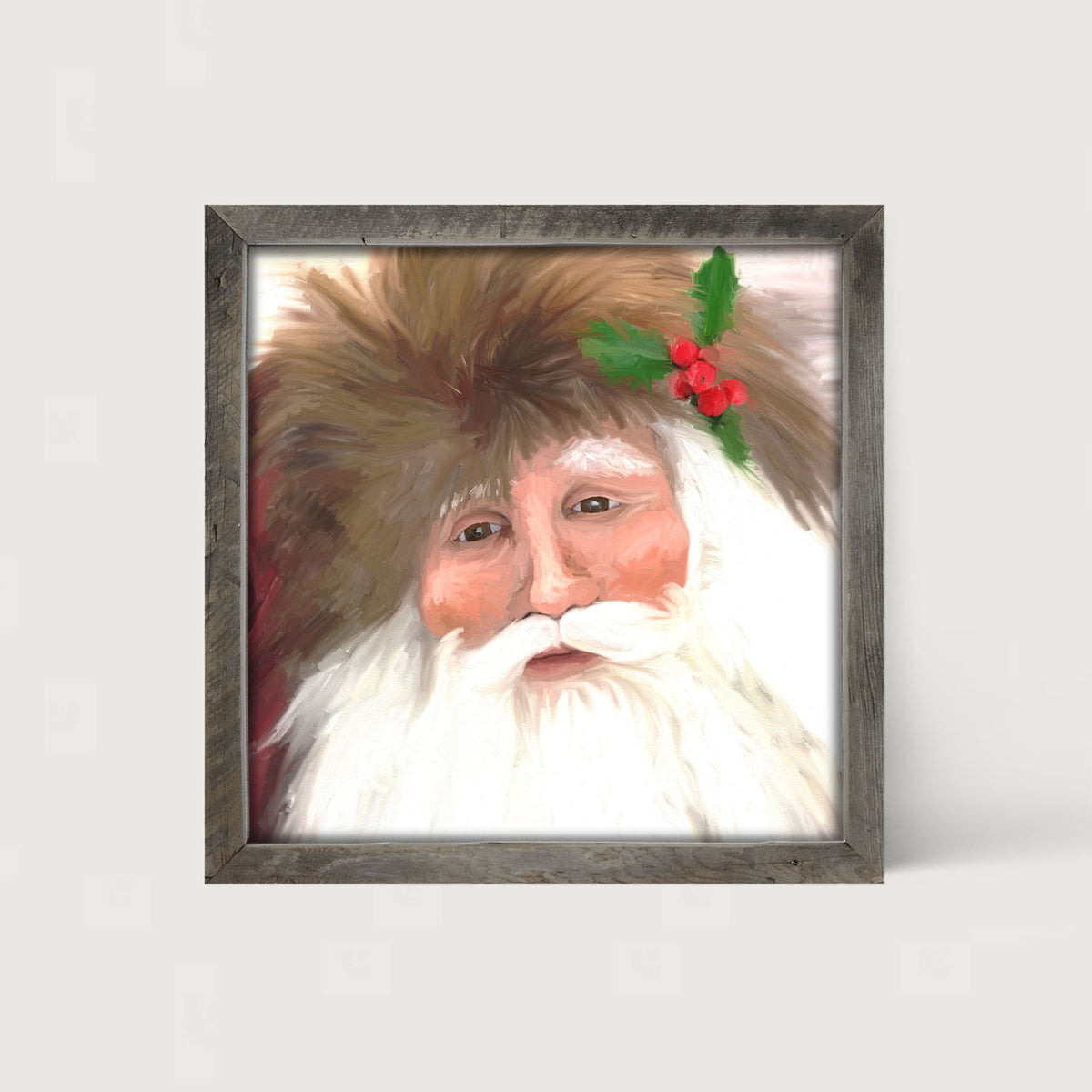 Santa with mistletoe - Framed art