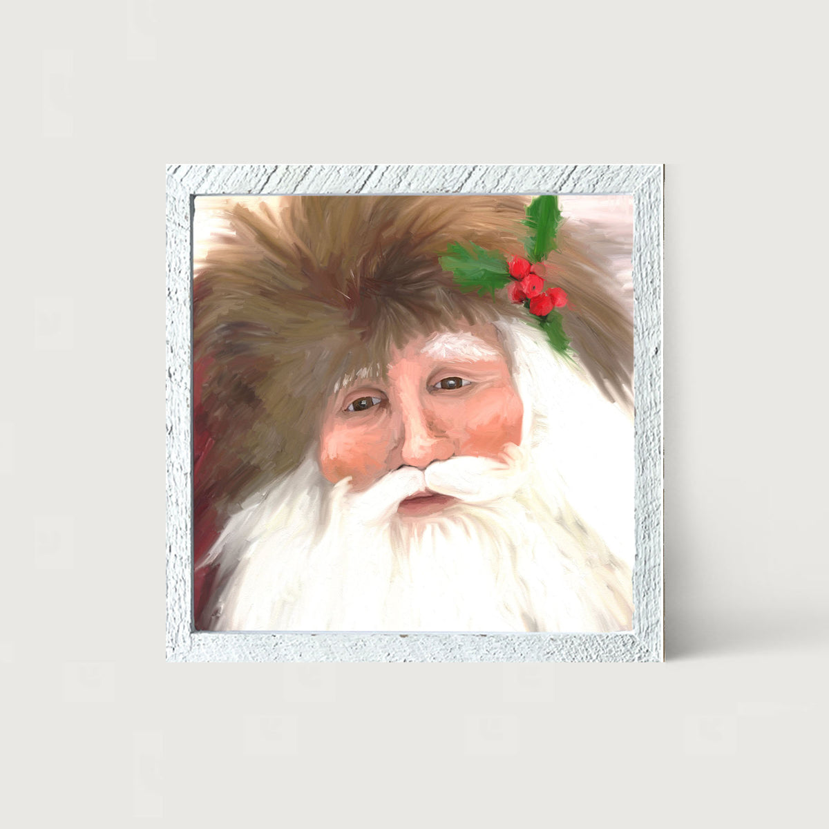 Santa with mistletoe - Framed art