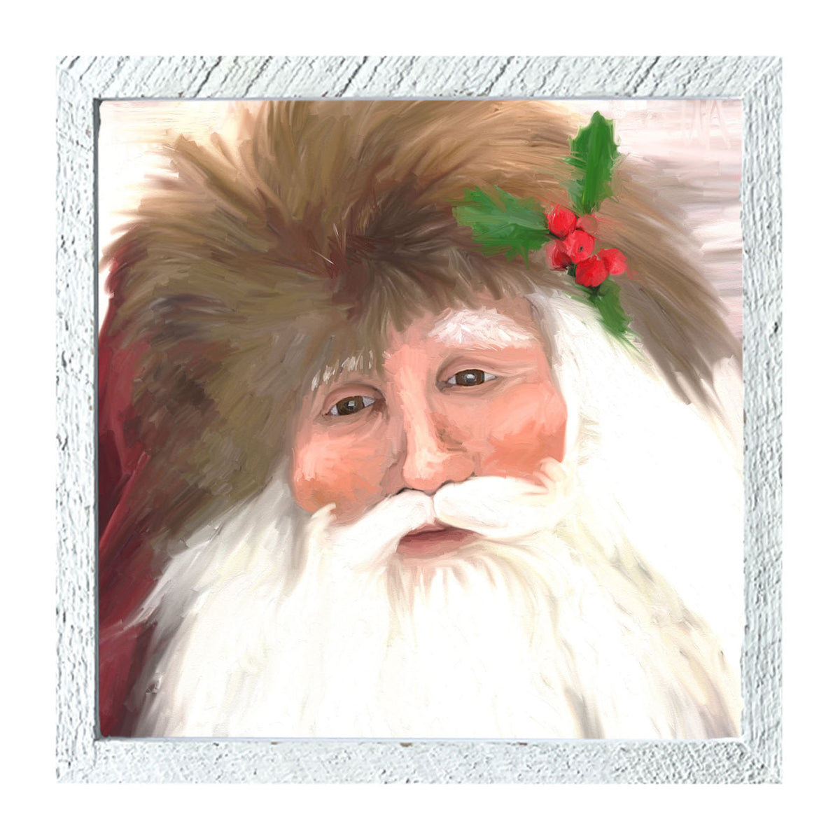 Santa with mistletoe - Framed art