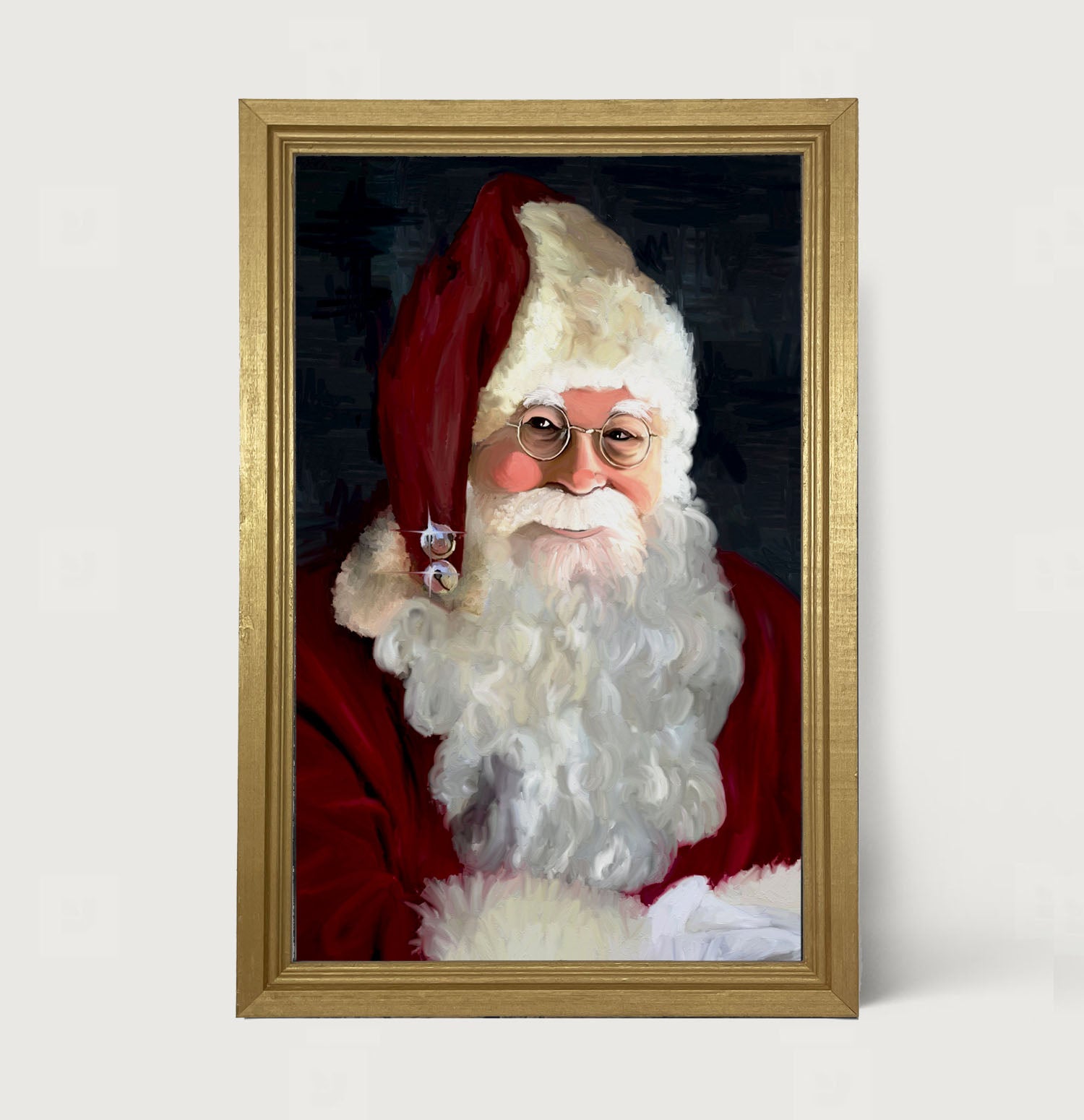 Santa with jingle bells - Framed art