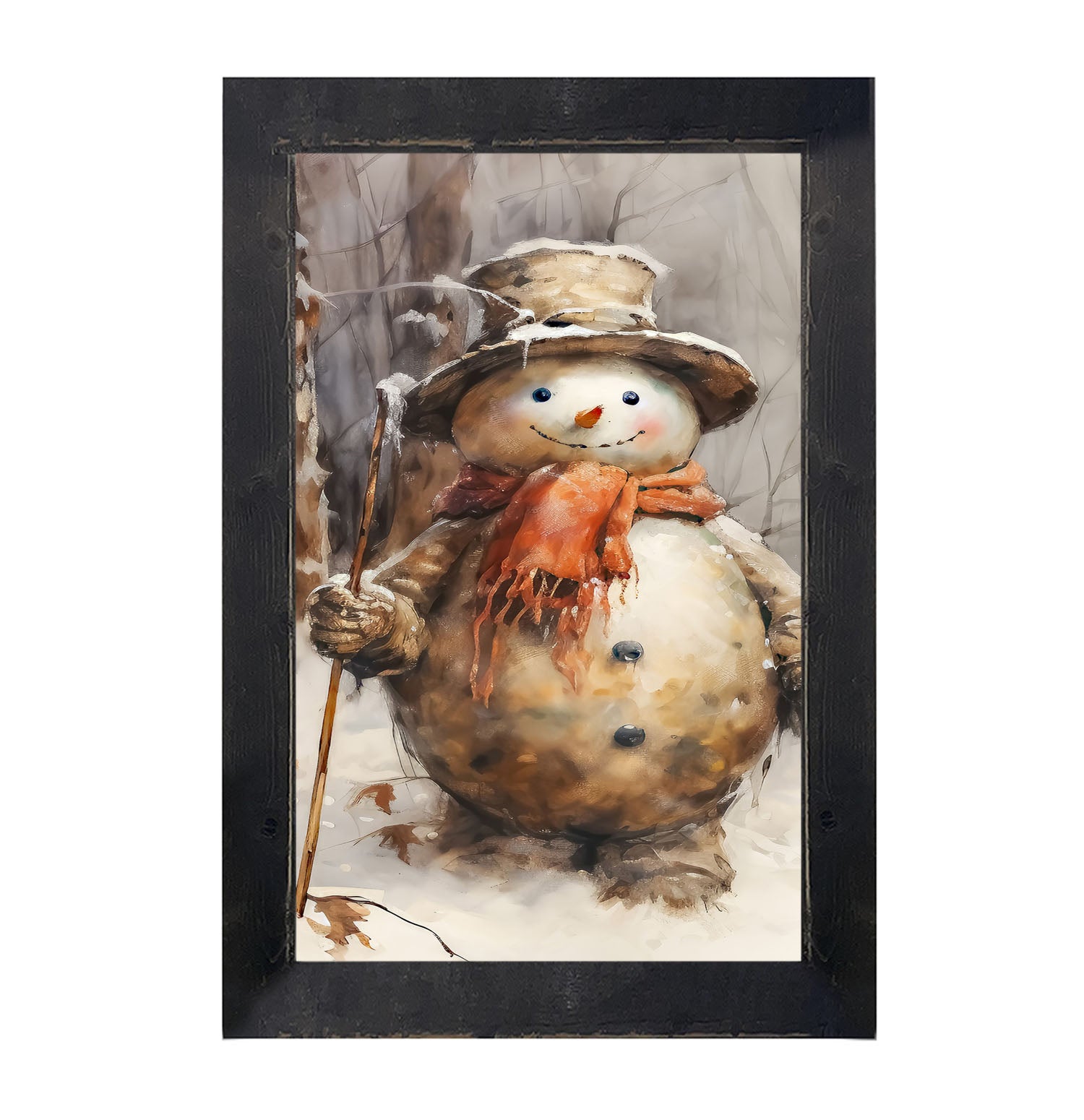 Rustic Snowman - Framed art