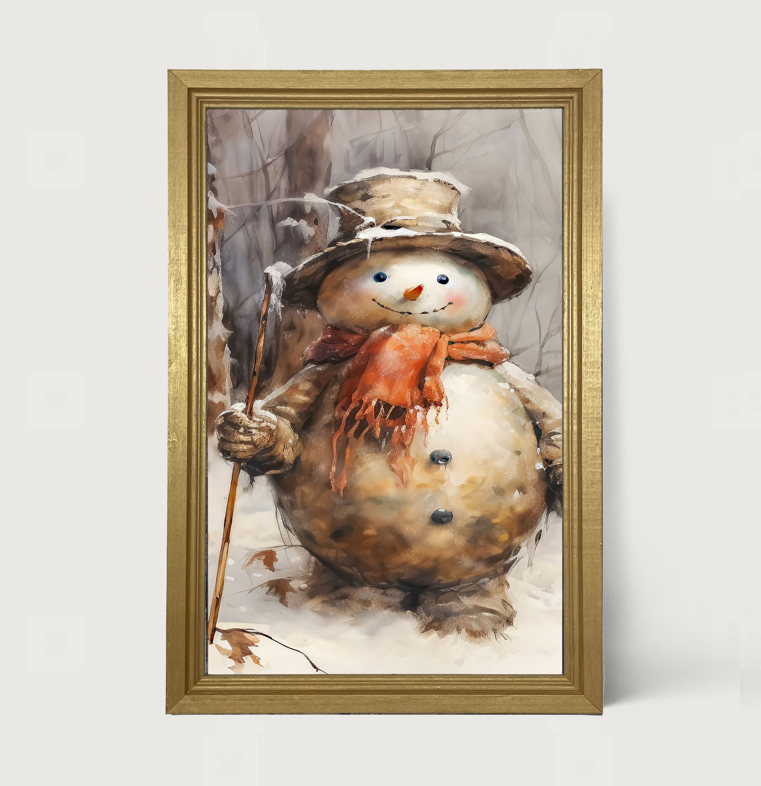 Rustic Snowman - Framed art