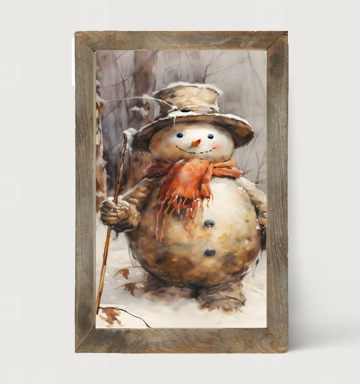 Rustic Snowman - Framed art