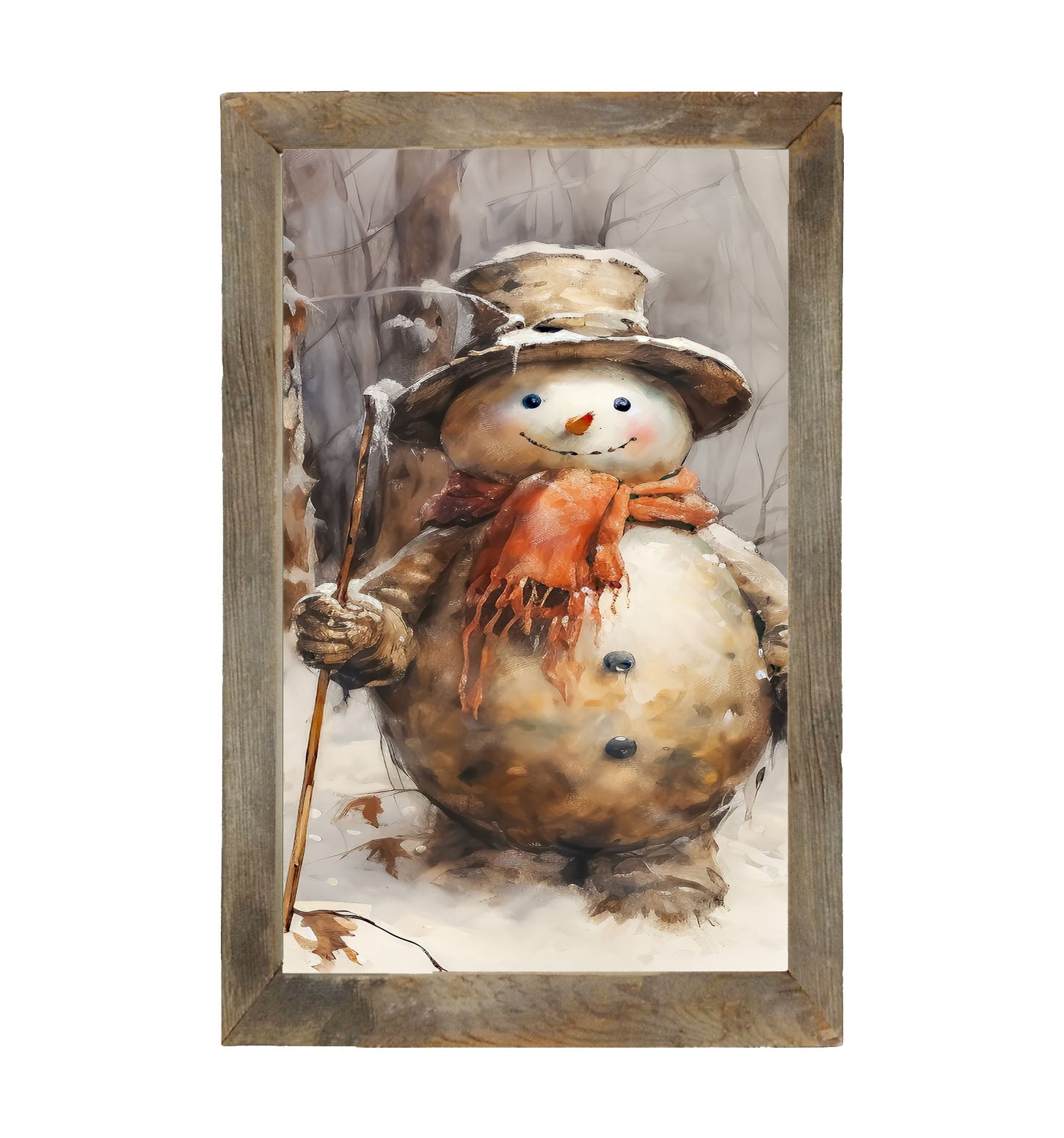 Rustic Snowman - Framed art