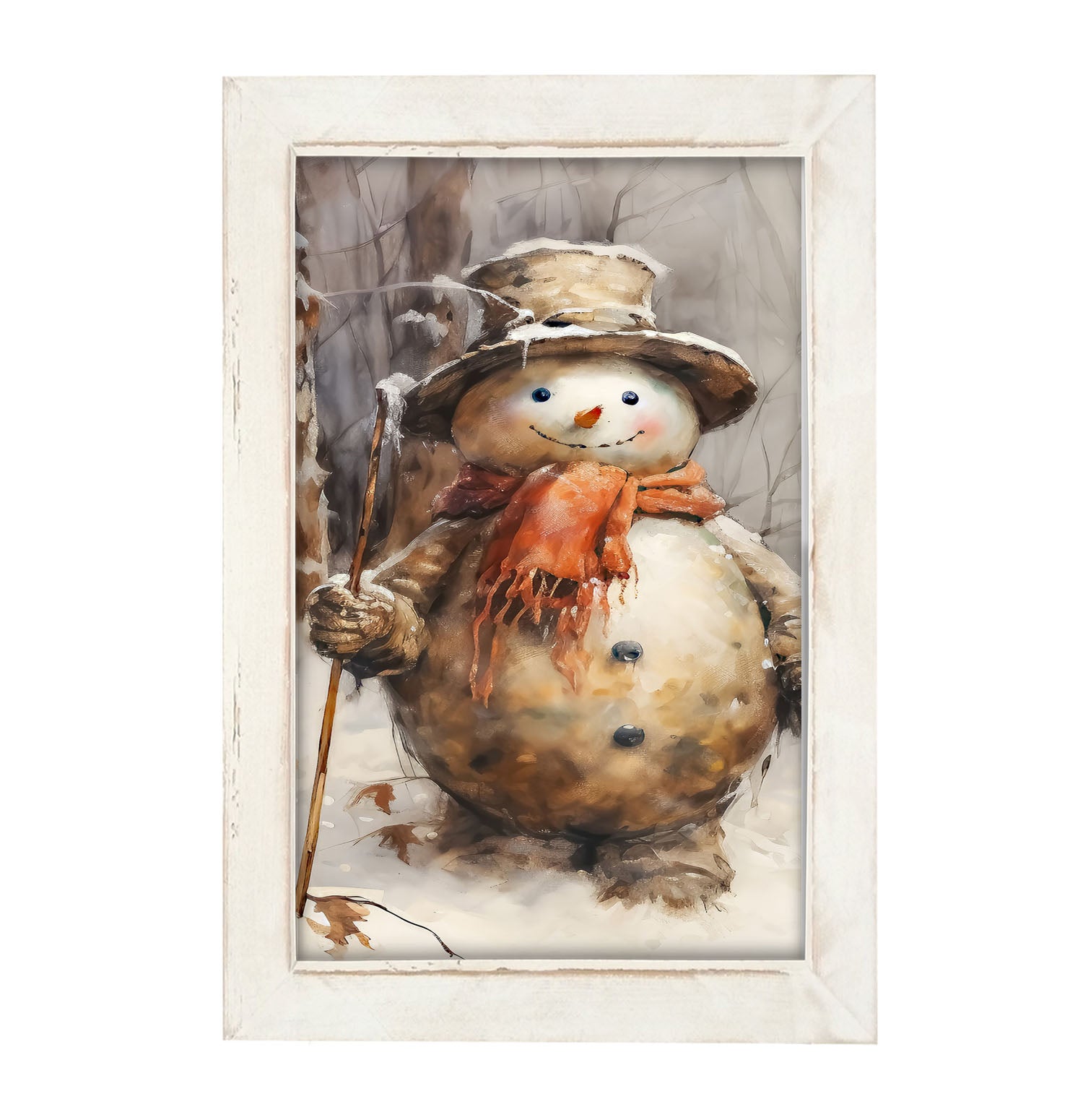 Rustic Snowman - Framed art
