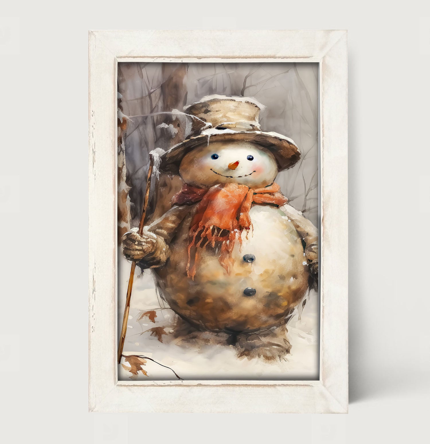 Rustic Snowman - Framed art