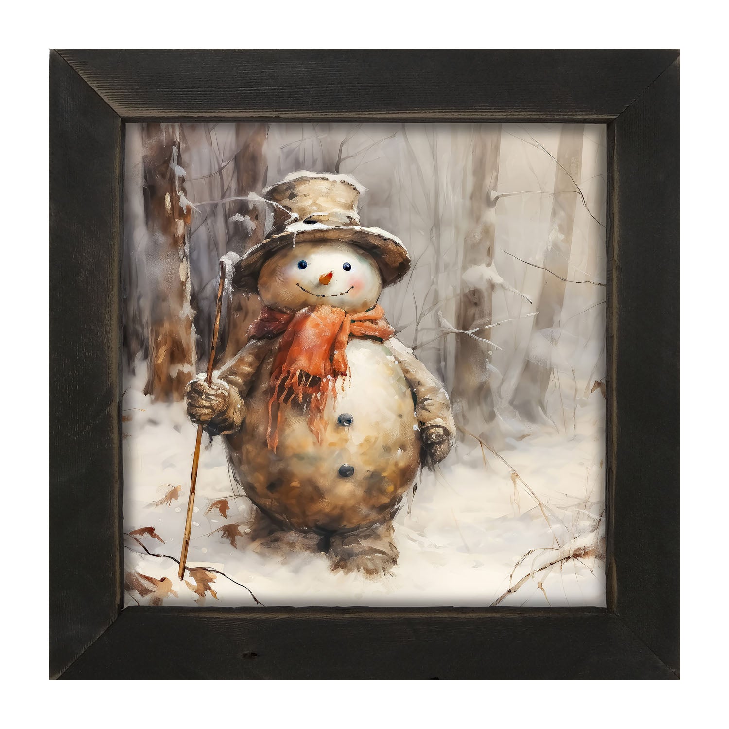 Rustic Snowman - Framed art