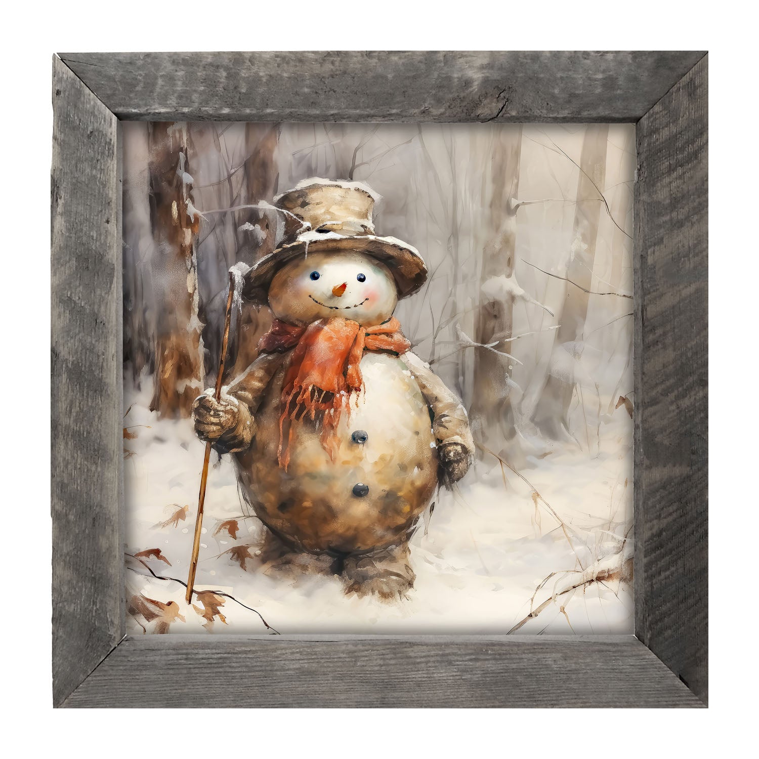 Rustic Snowman - Framed art