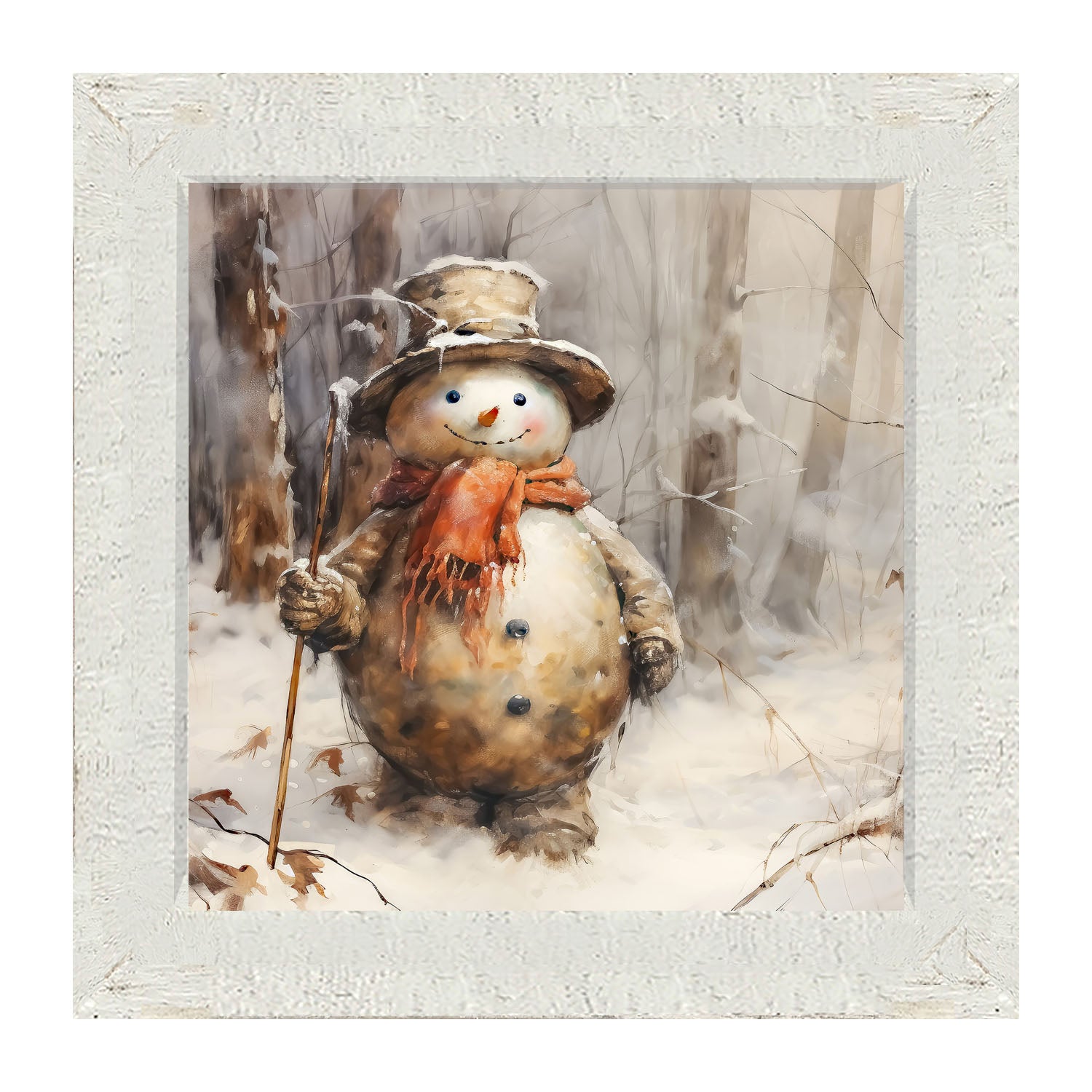Rustic Snowman - Framed art
