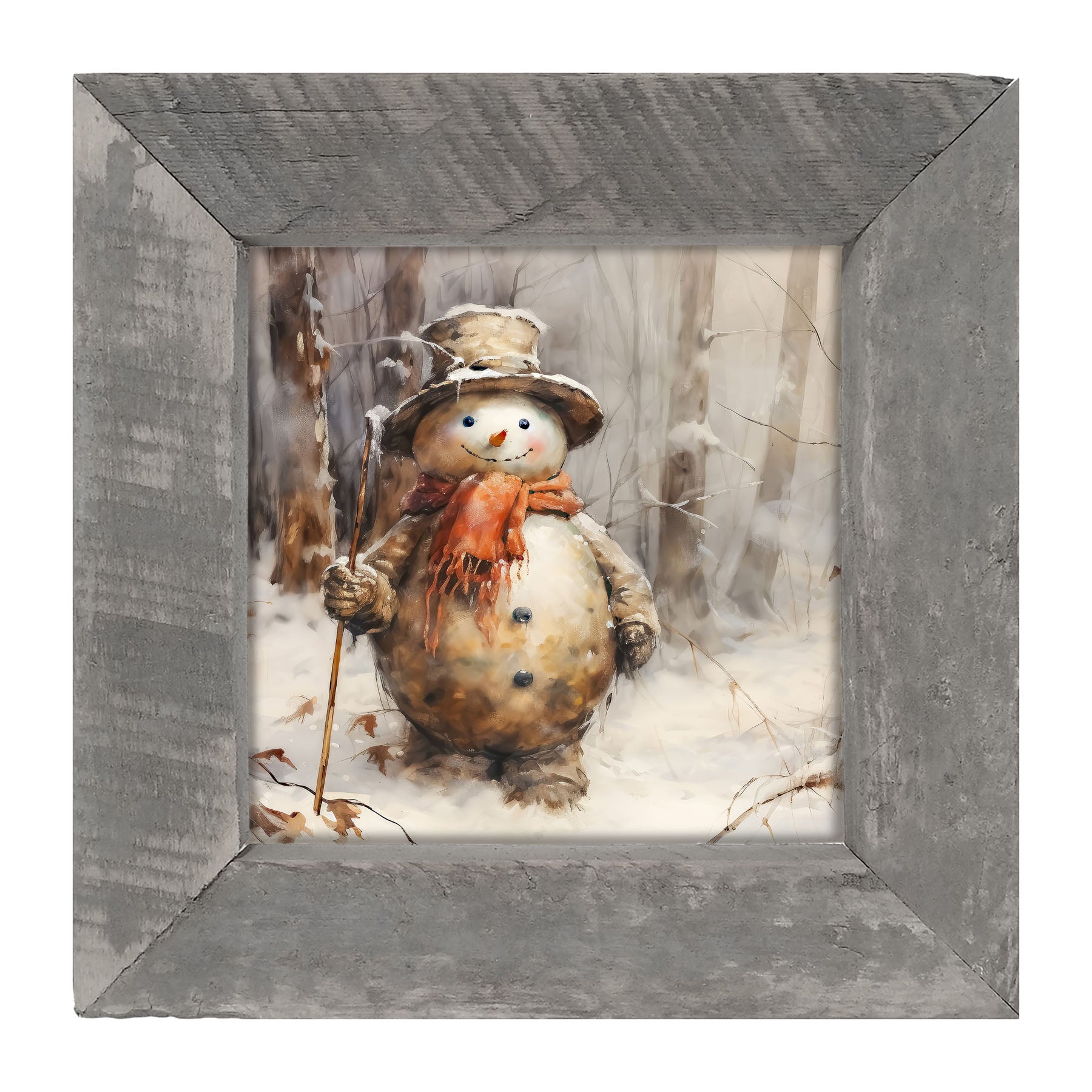 Rustic Snowman - Framed art