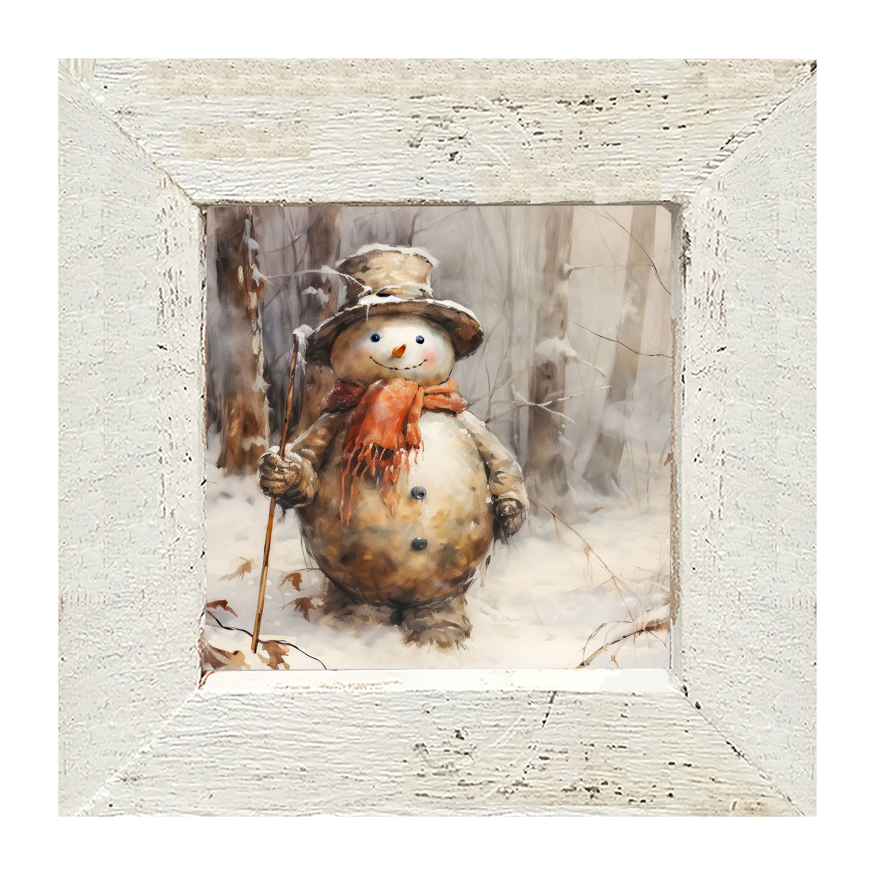 Rustic Snowman - Framed art