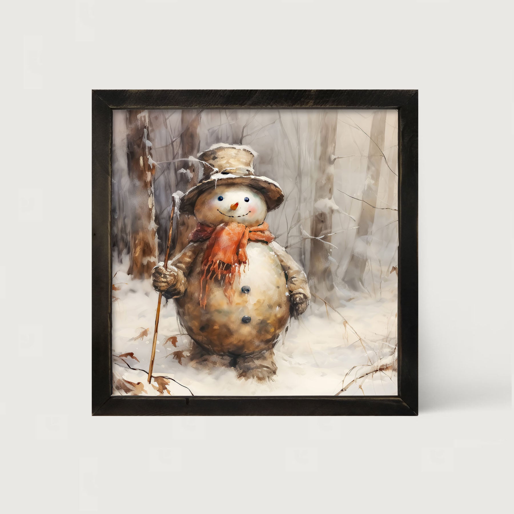 Rustic Snowman - Framed art