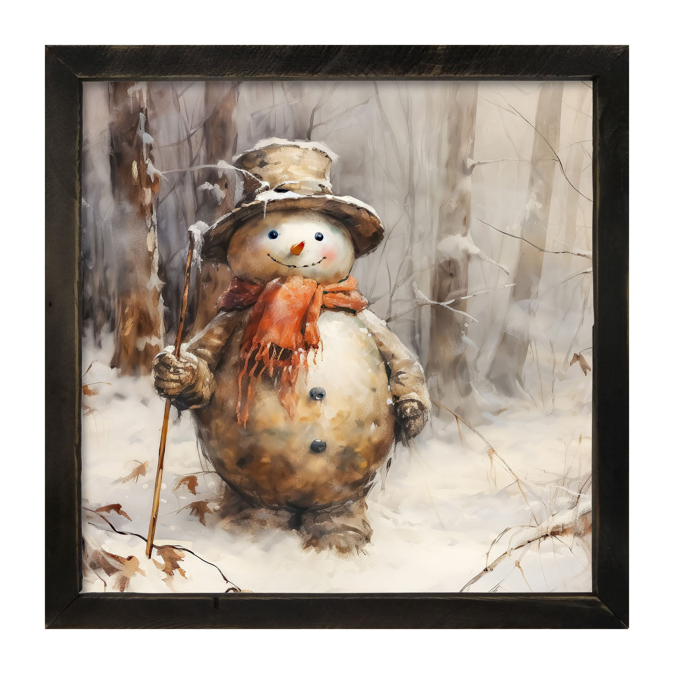 Rustic Snowman - Framed art