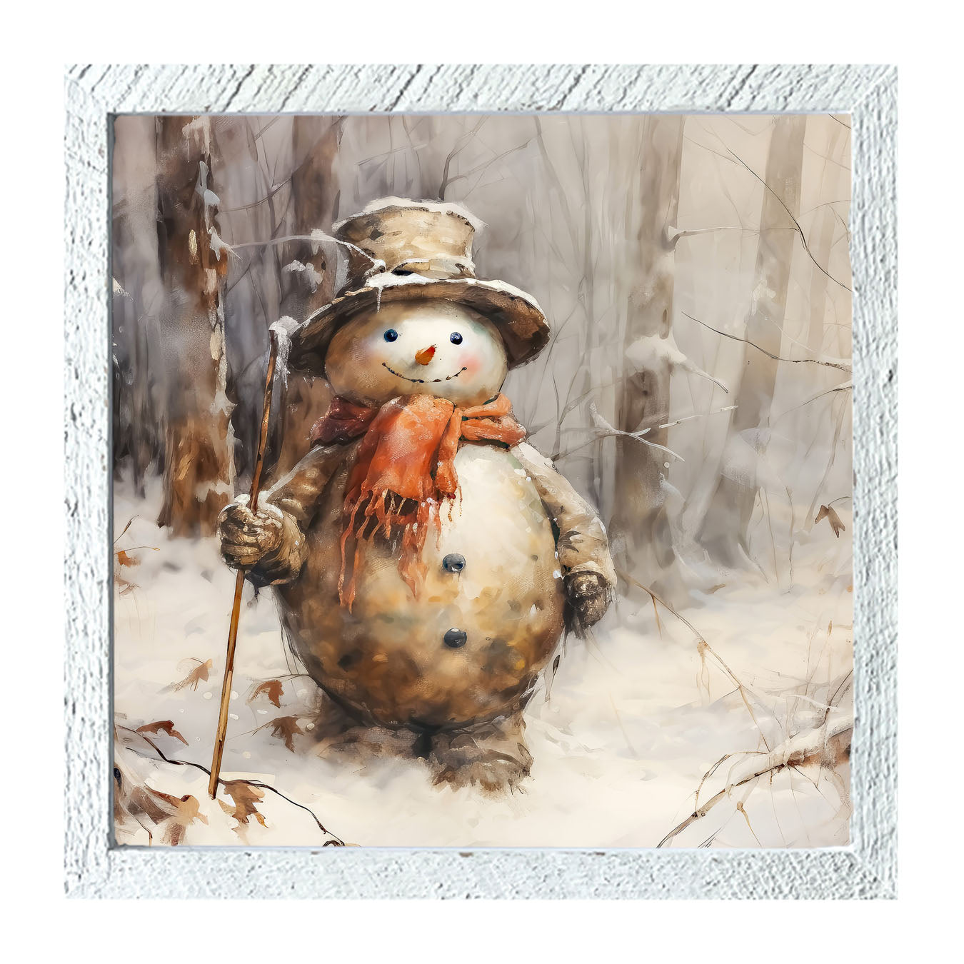 Rustic Snowman - Framed art