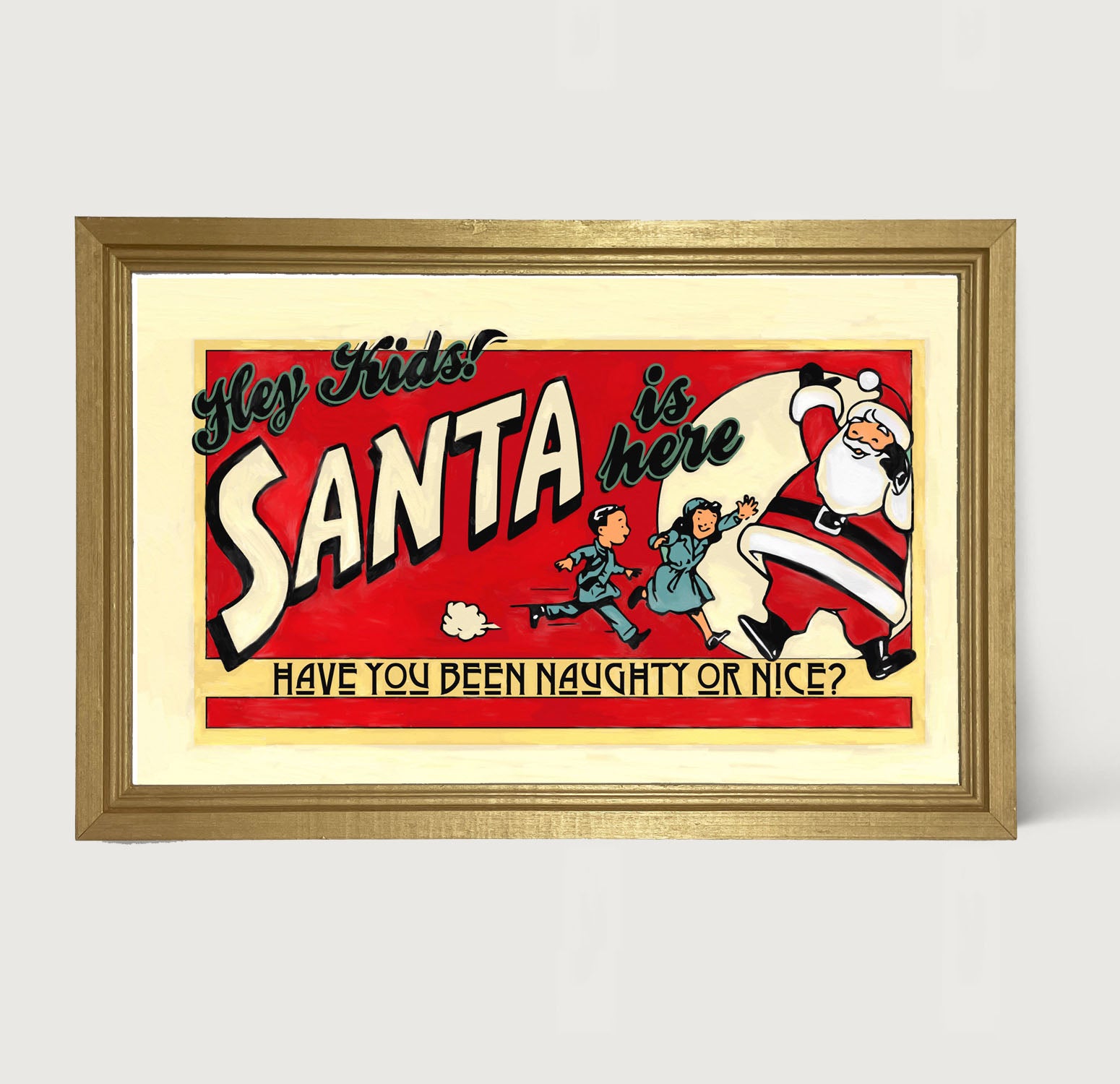 Santa is coming to town - Framed art