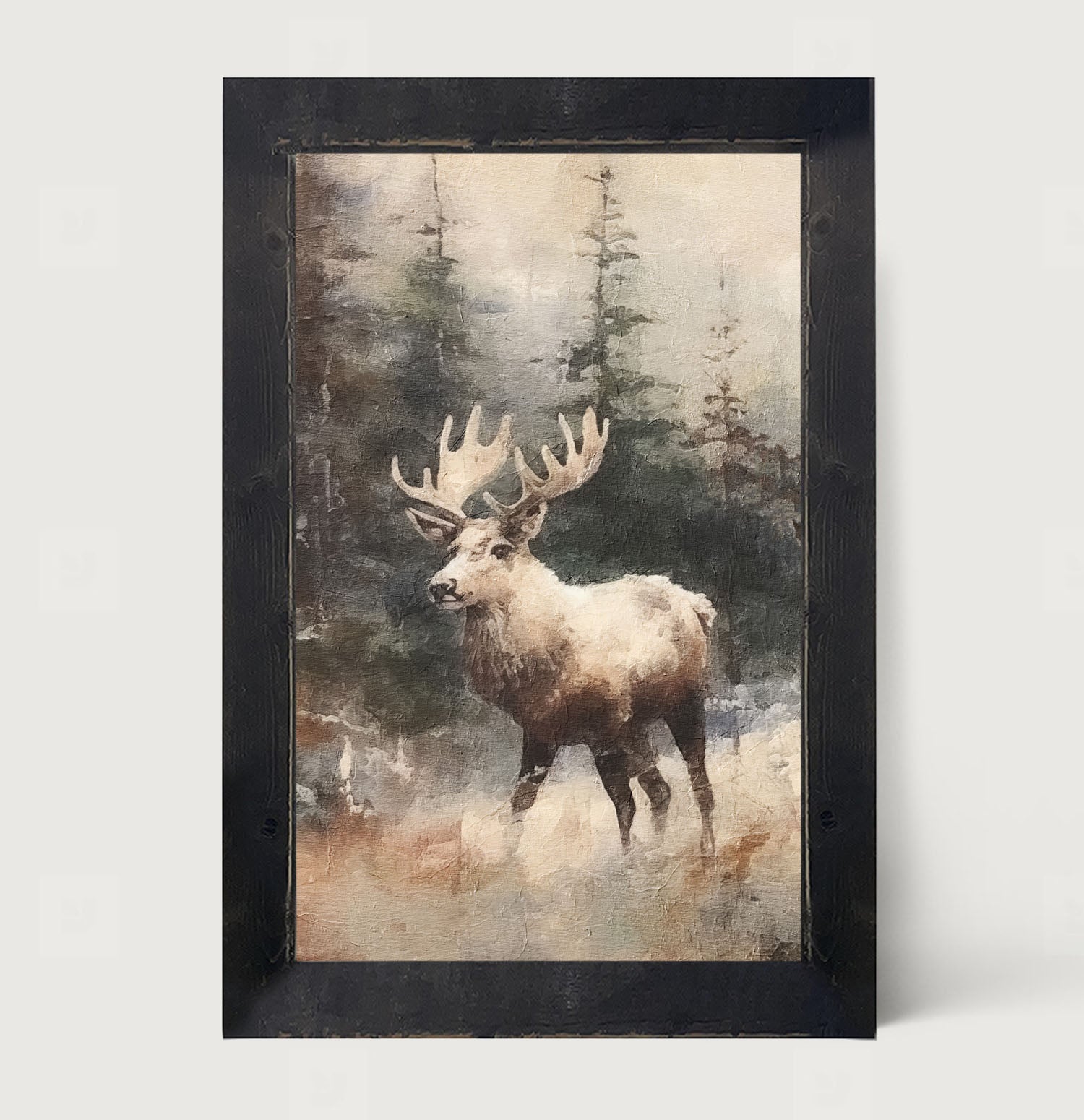 Moose in Woods - Framed art