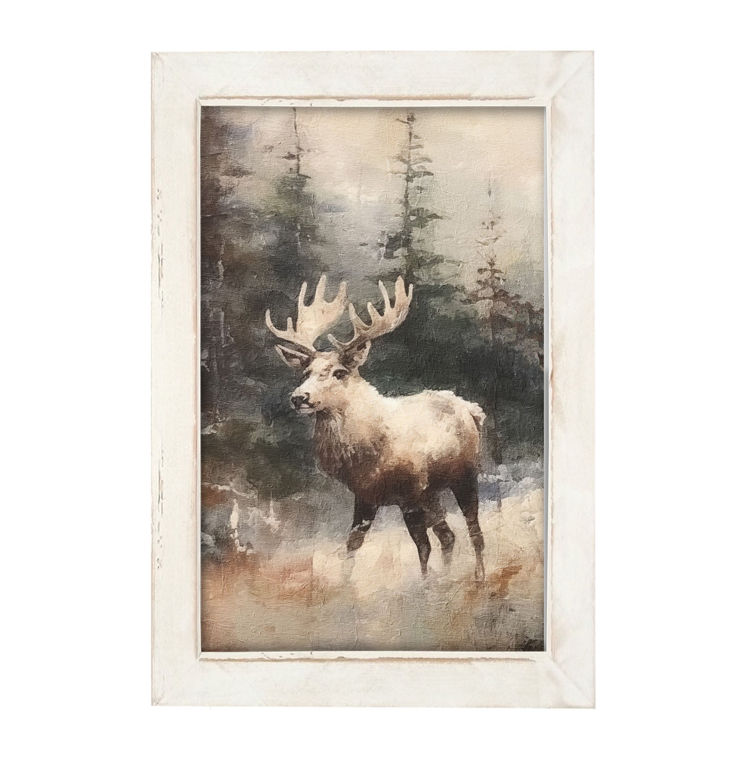 Moose in Woods - Framed art