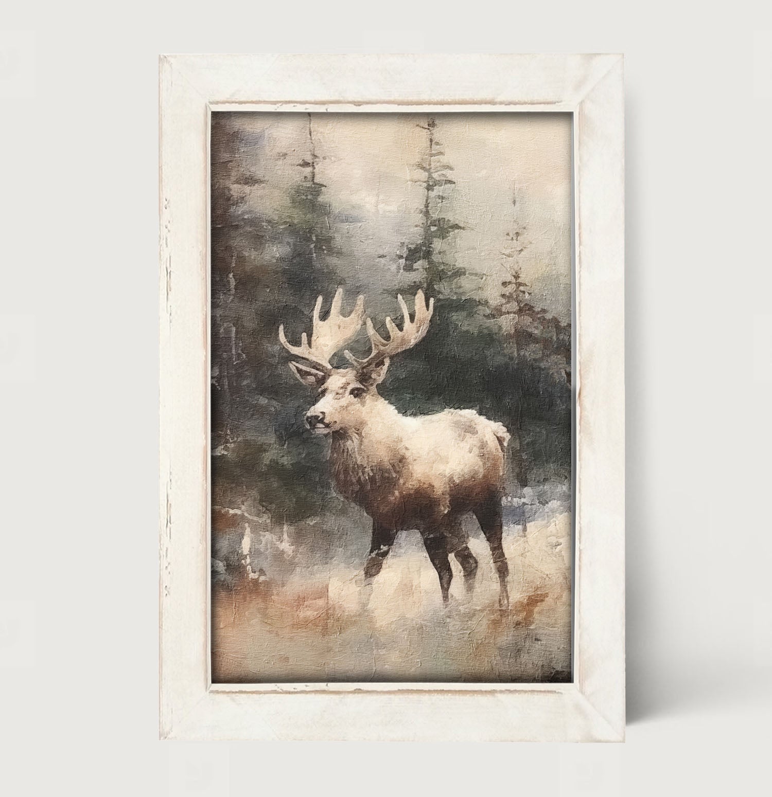 Moose in Woods - Framed art