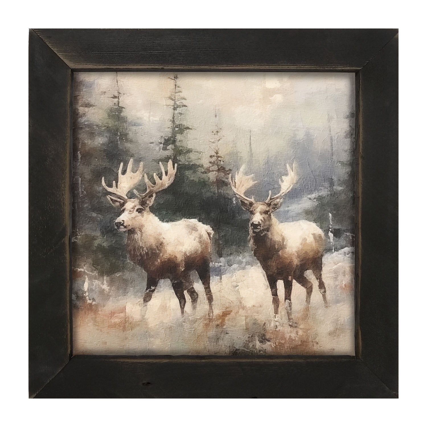 Moose pair - Framed art