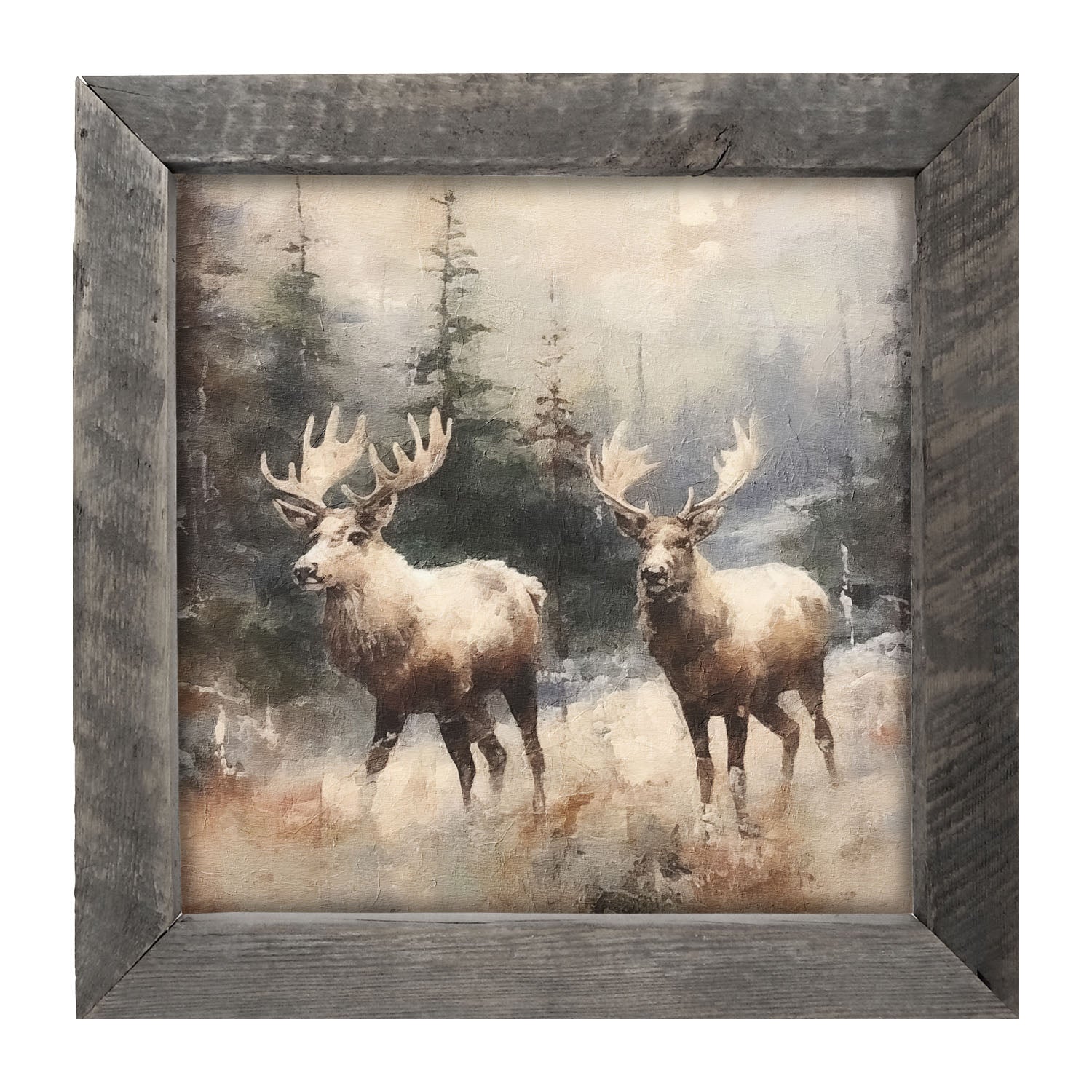 Moose pair - Framed art