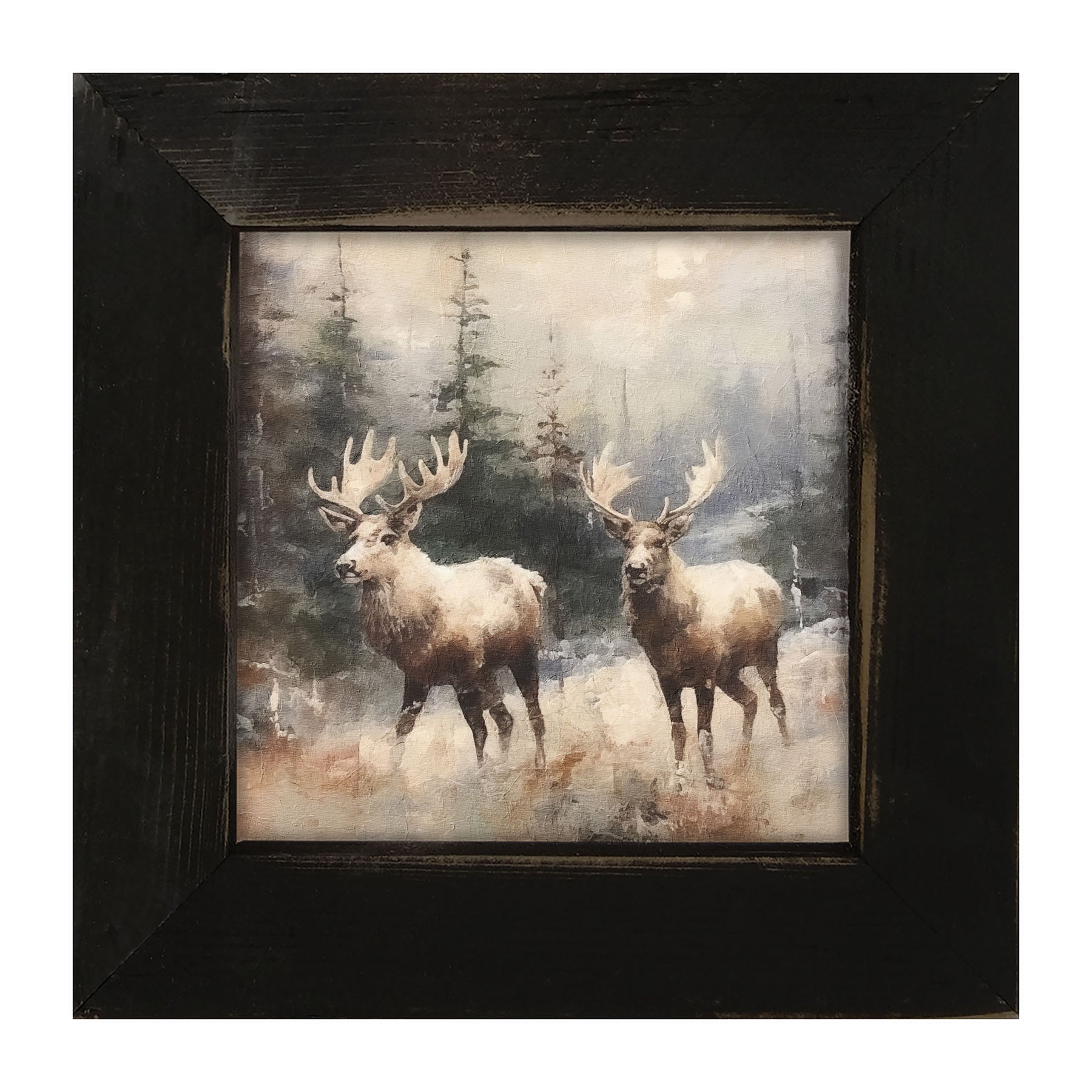 Moose pair - Framed art