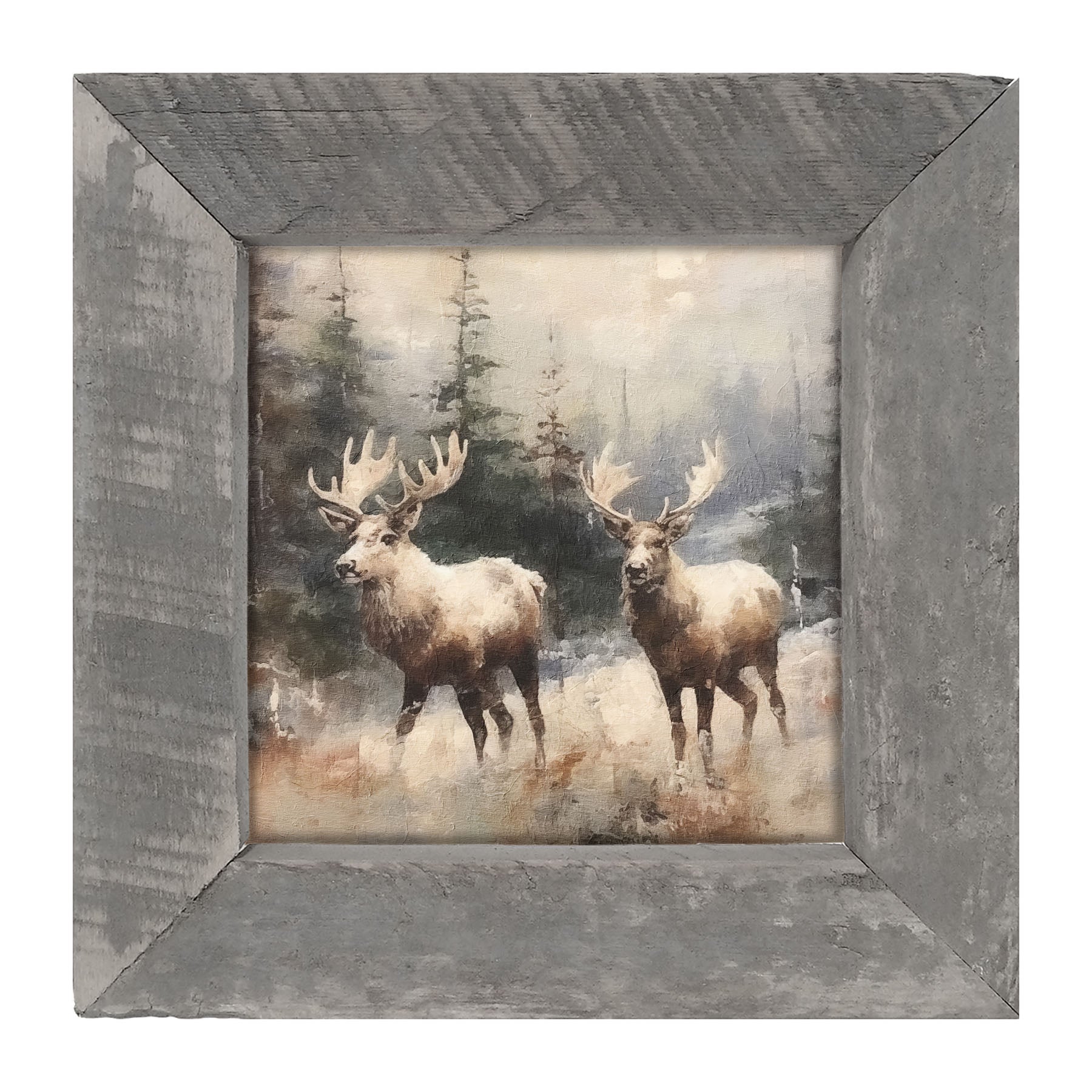 Moose pair - Framed art