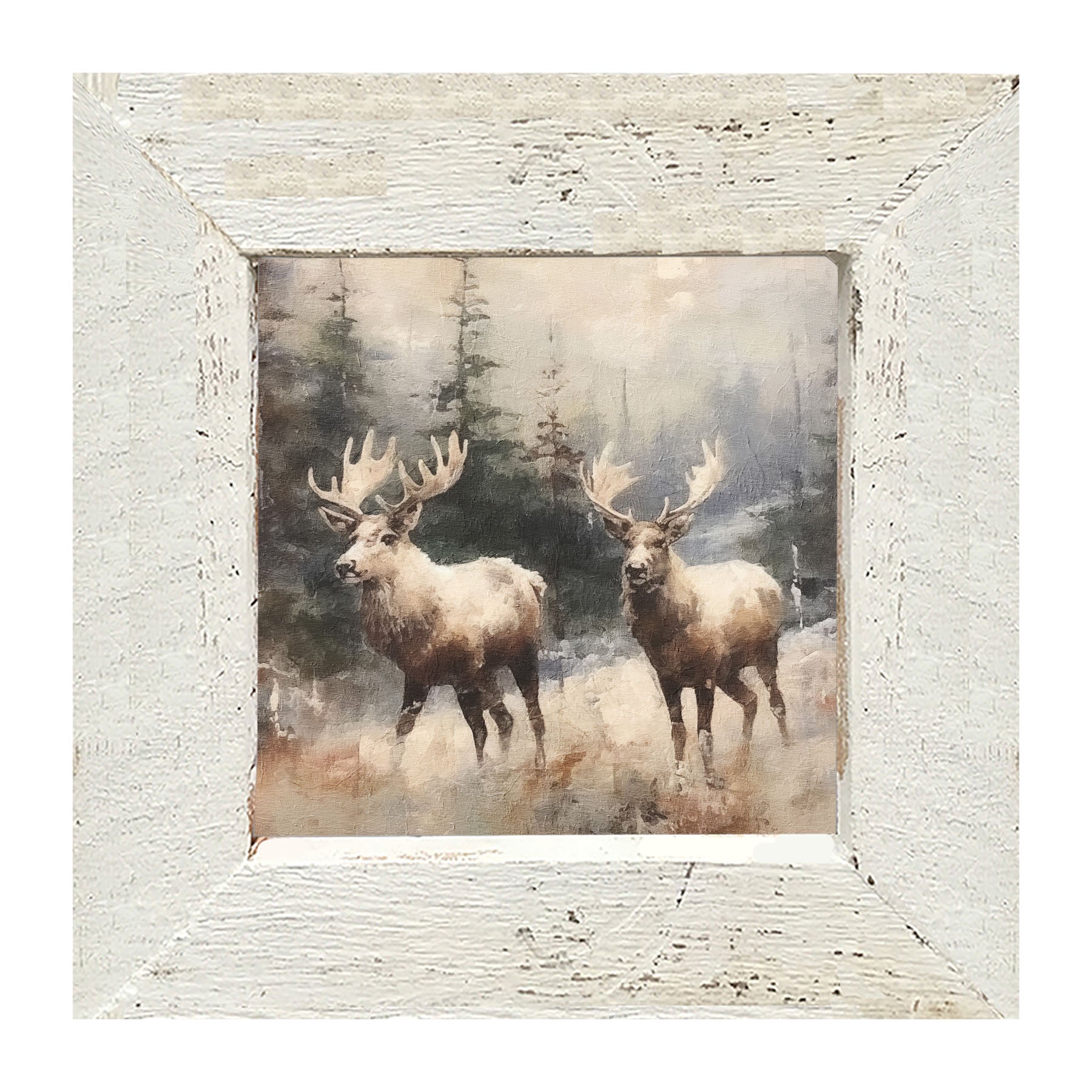 Moose pair - Framed art