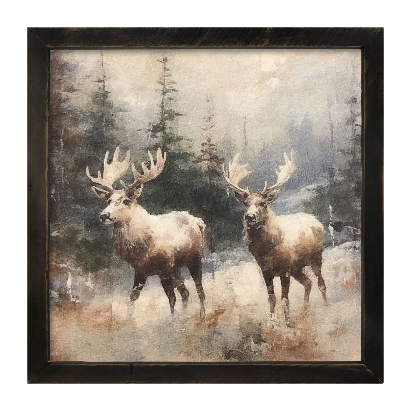 Moose pair - Framed art